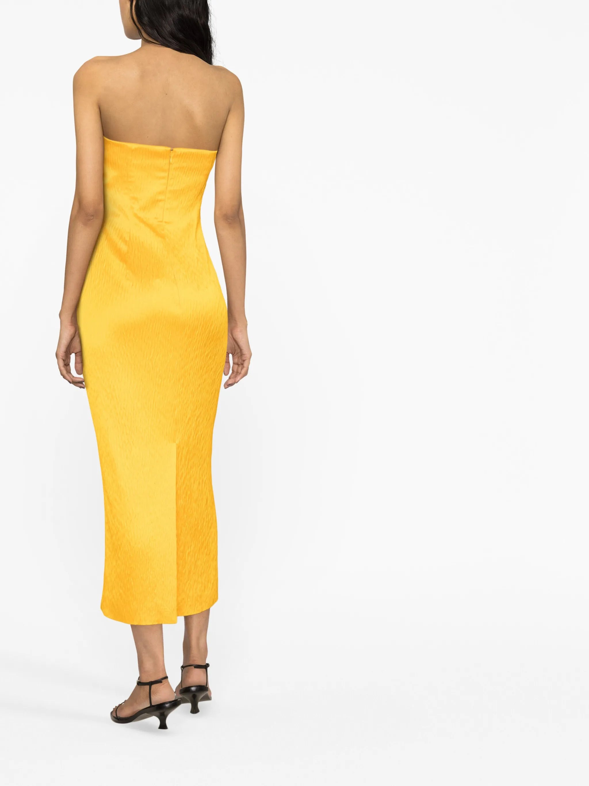 Lara twist-front crinkled dress