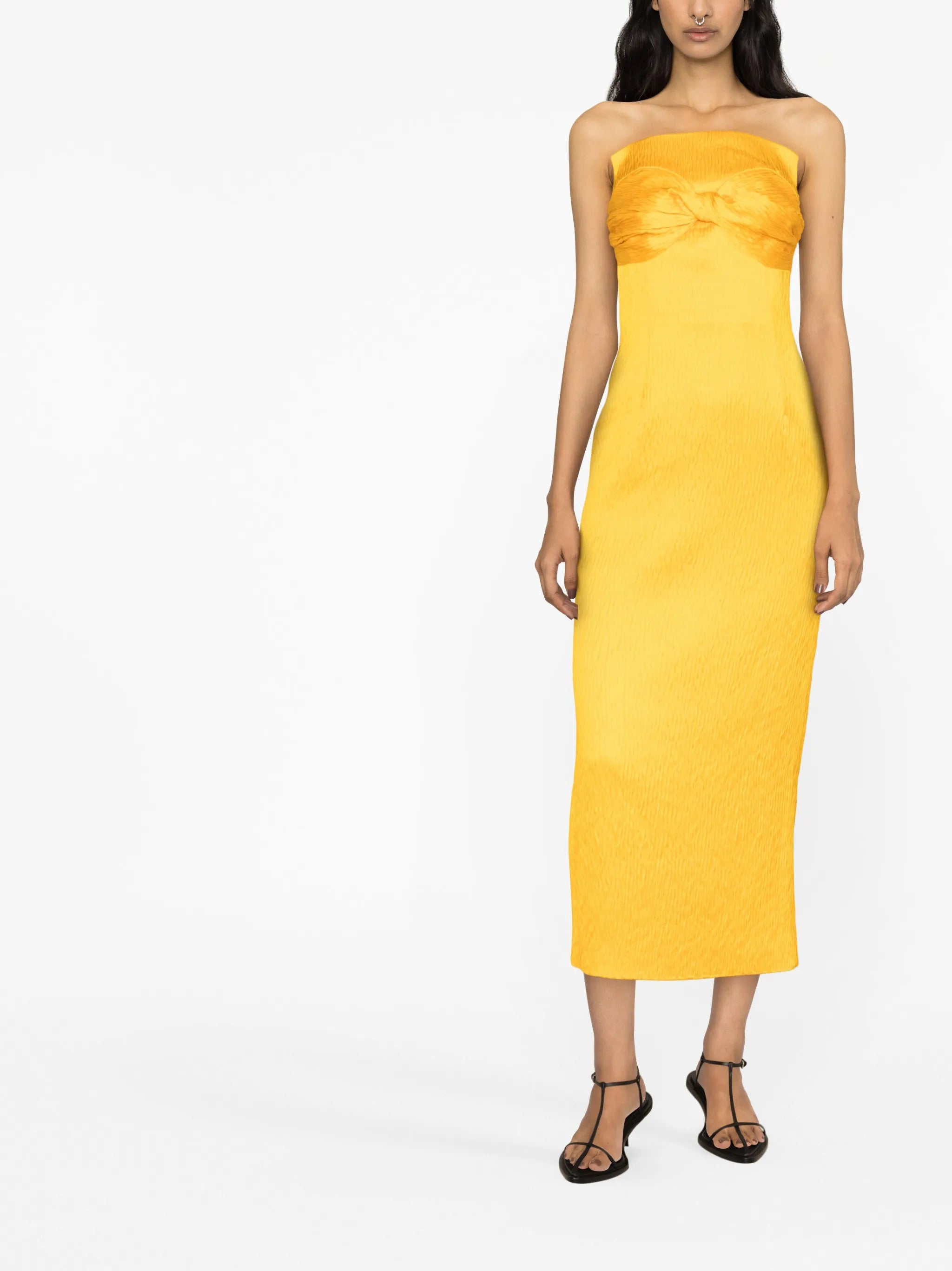 Lara twist-front crinkled dress