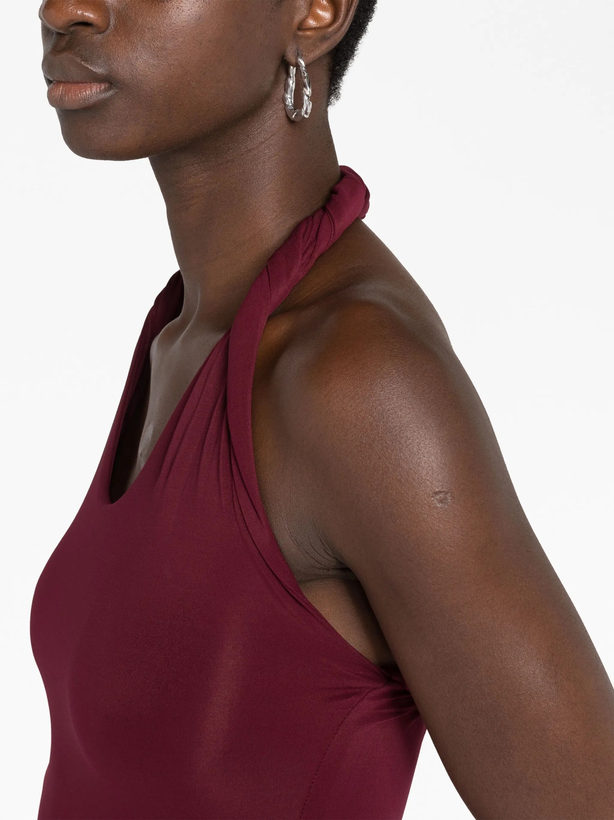Eleanor twist-detail halterneck dress