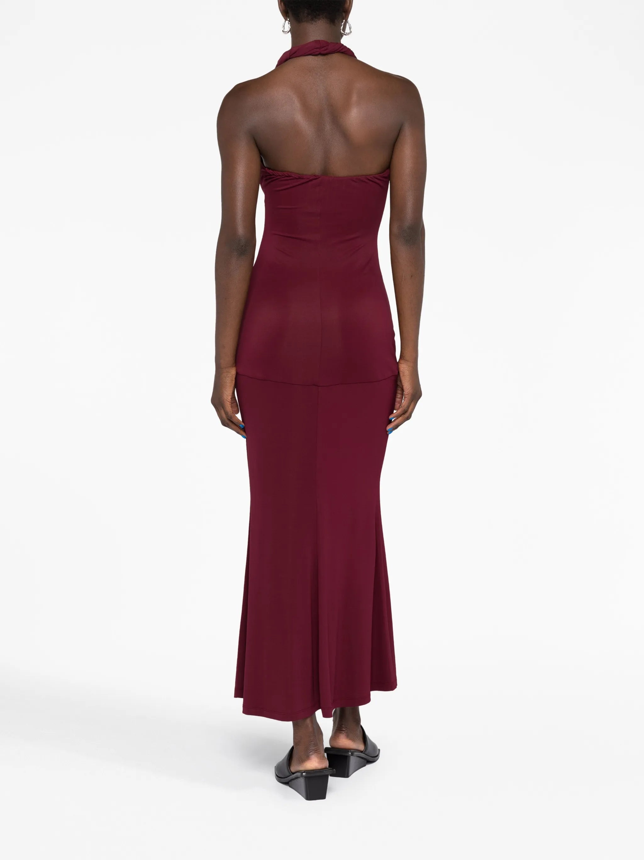 Eleanor twist-detail halterneck dress