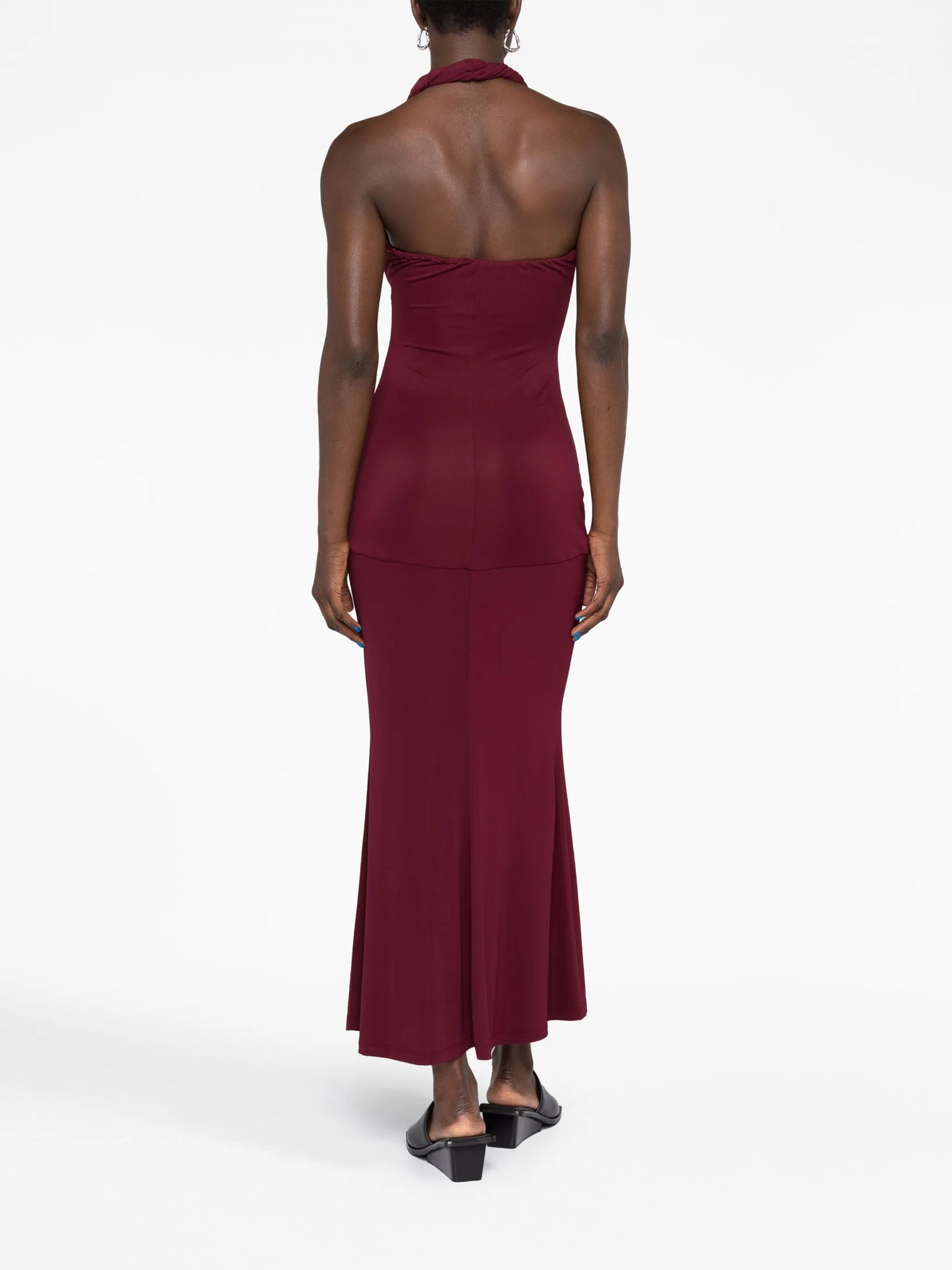 Eleanor twist-detail halterneck dress
