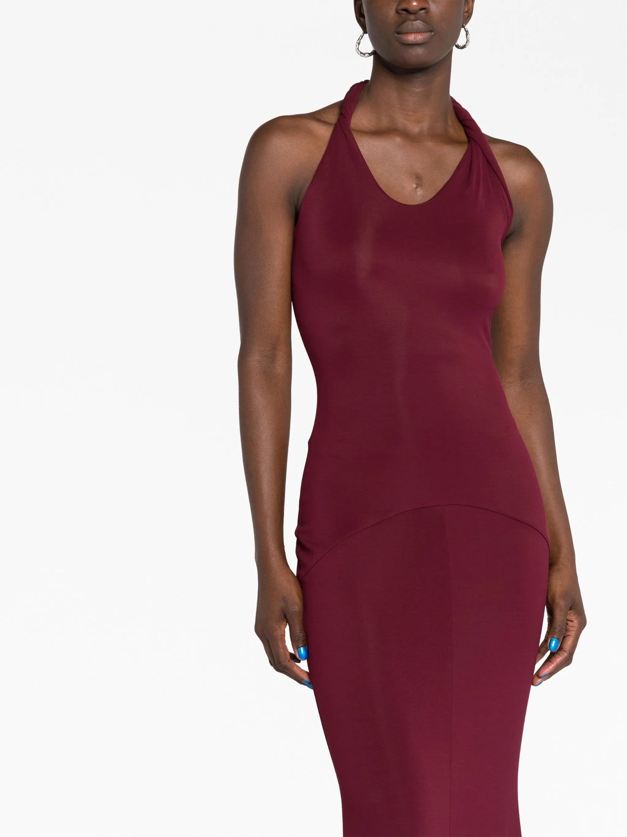 Eleanor twist-detail halterneck dress