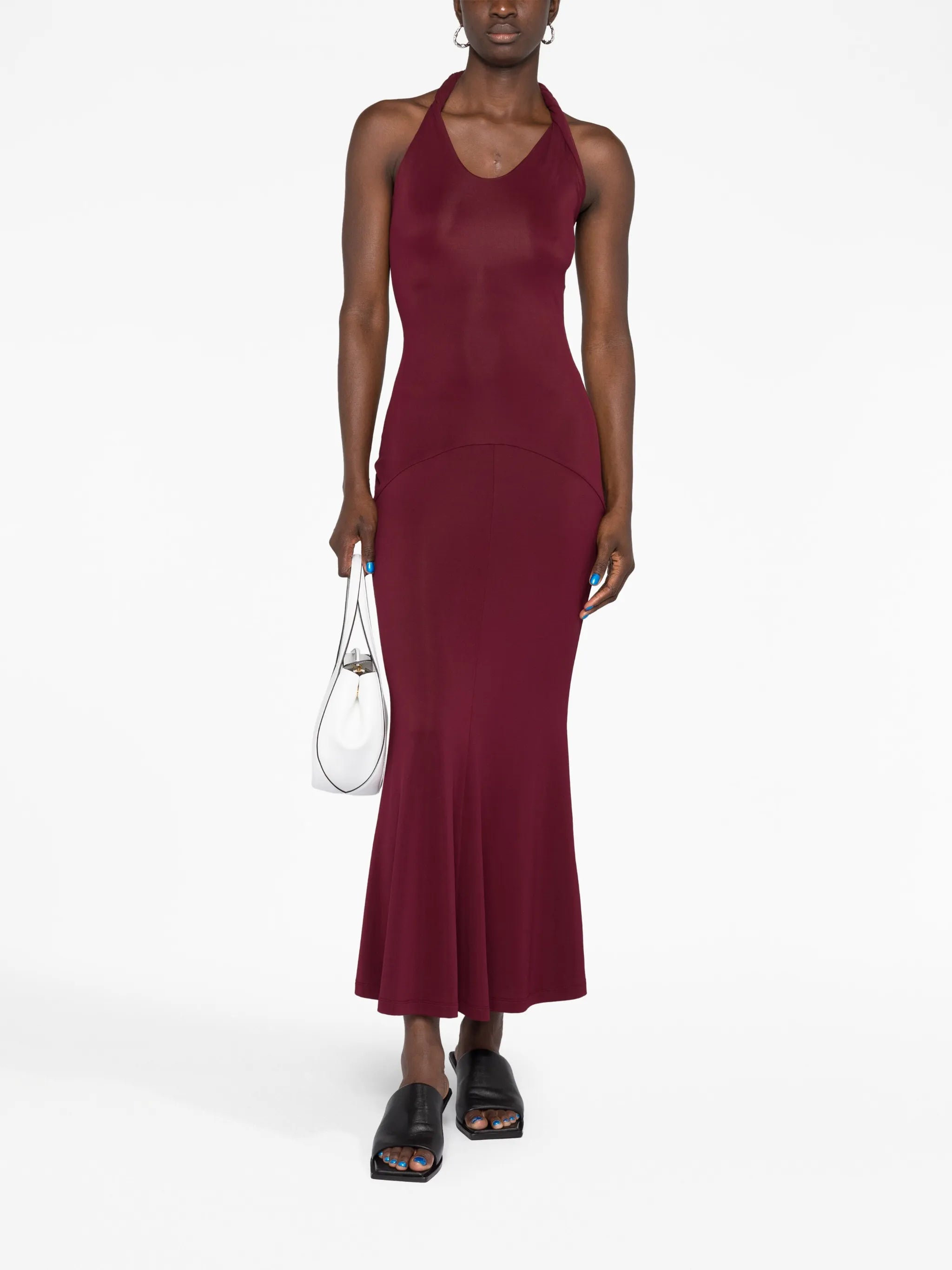 Eleanor twist-detail halterneck dress