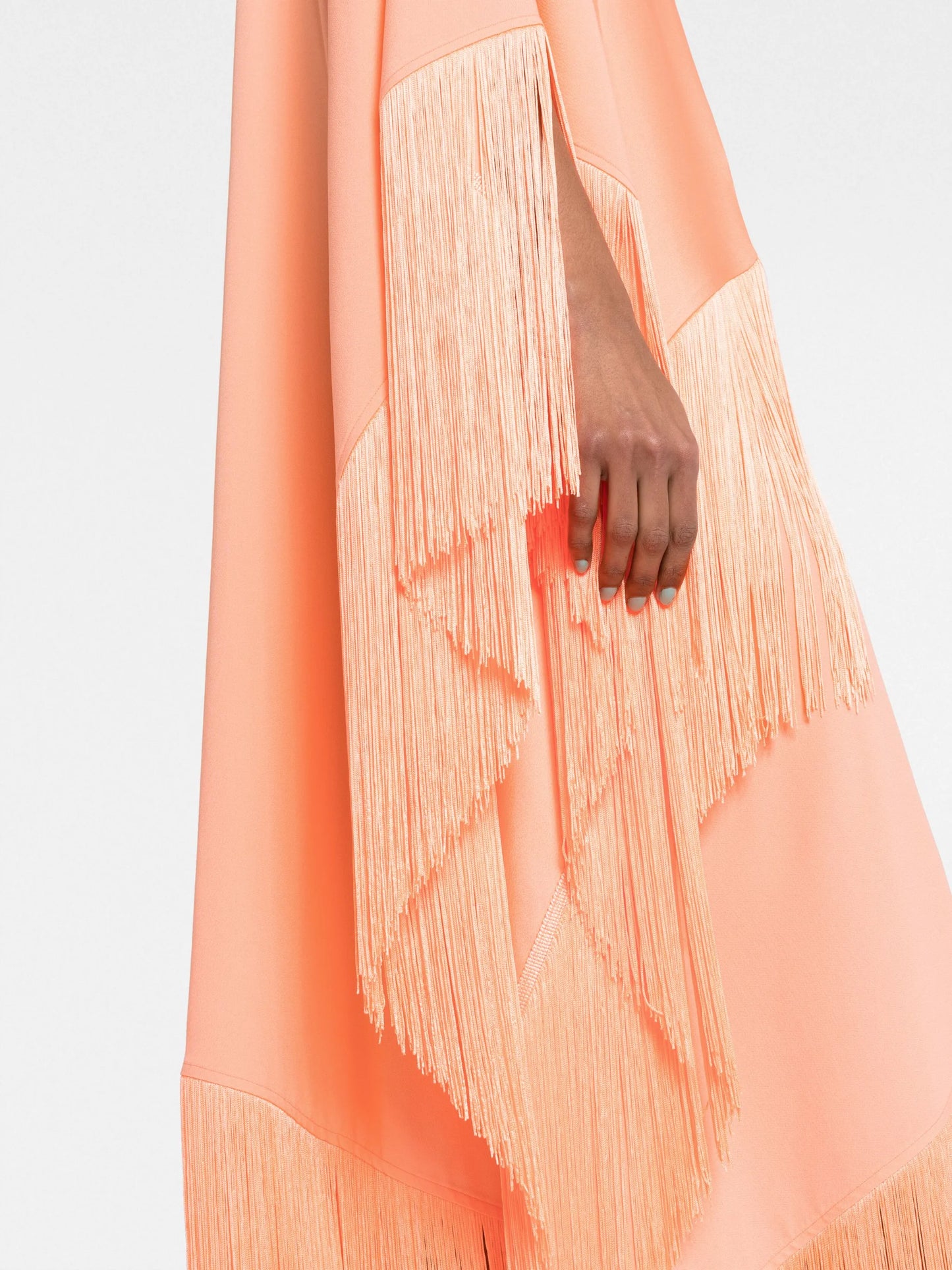Mrs Ross fringed crepe kaftan dress