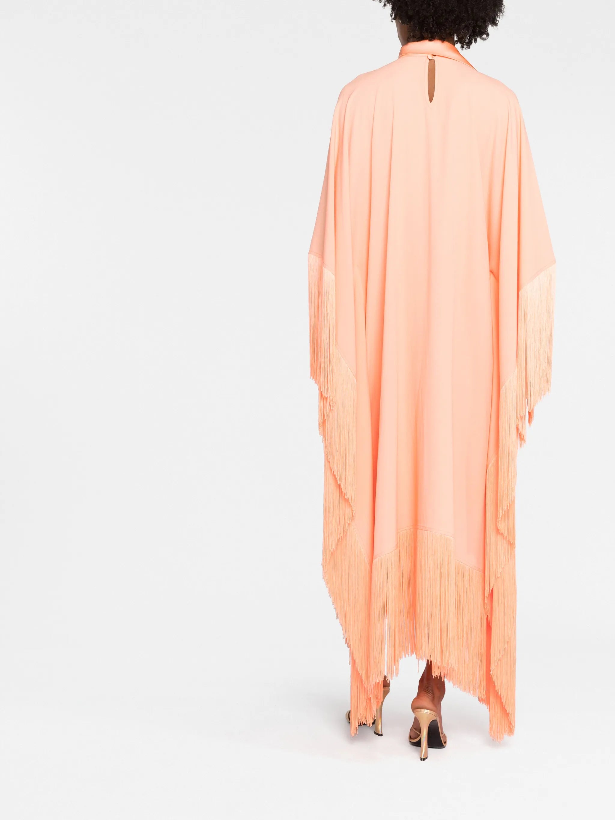 Mrs Ross fringed crepe kaftan dress