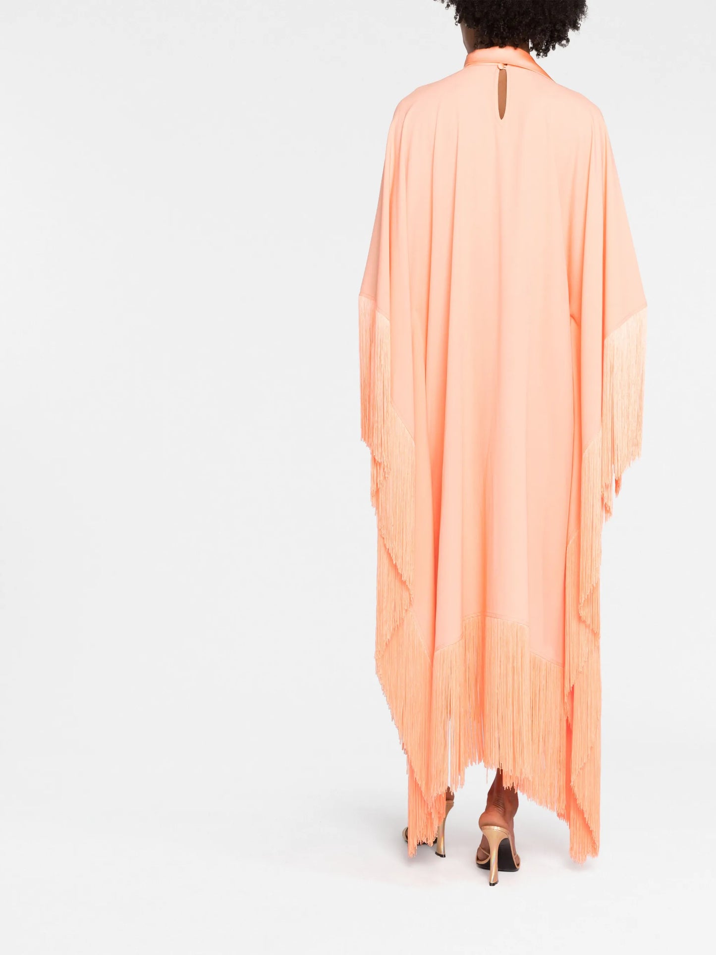 Mrs Ross fringed crepe kaftan dress