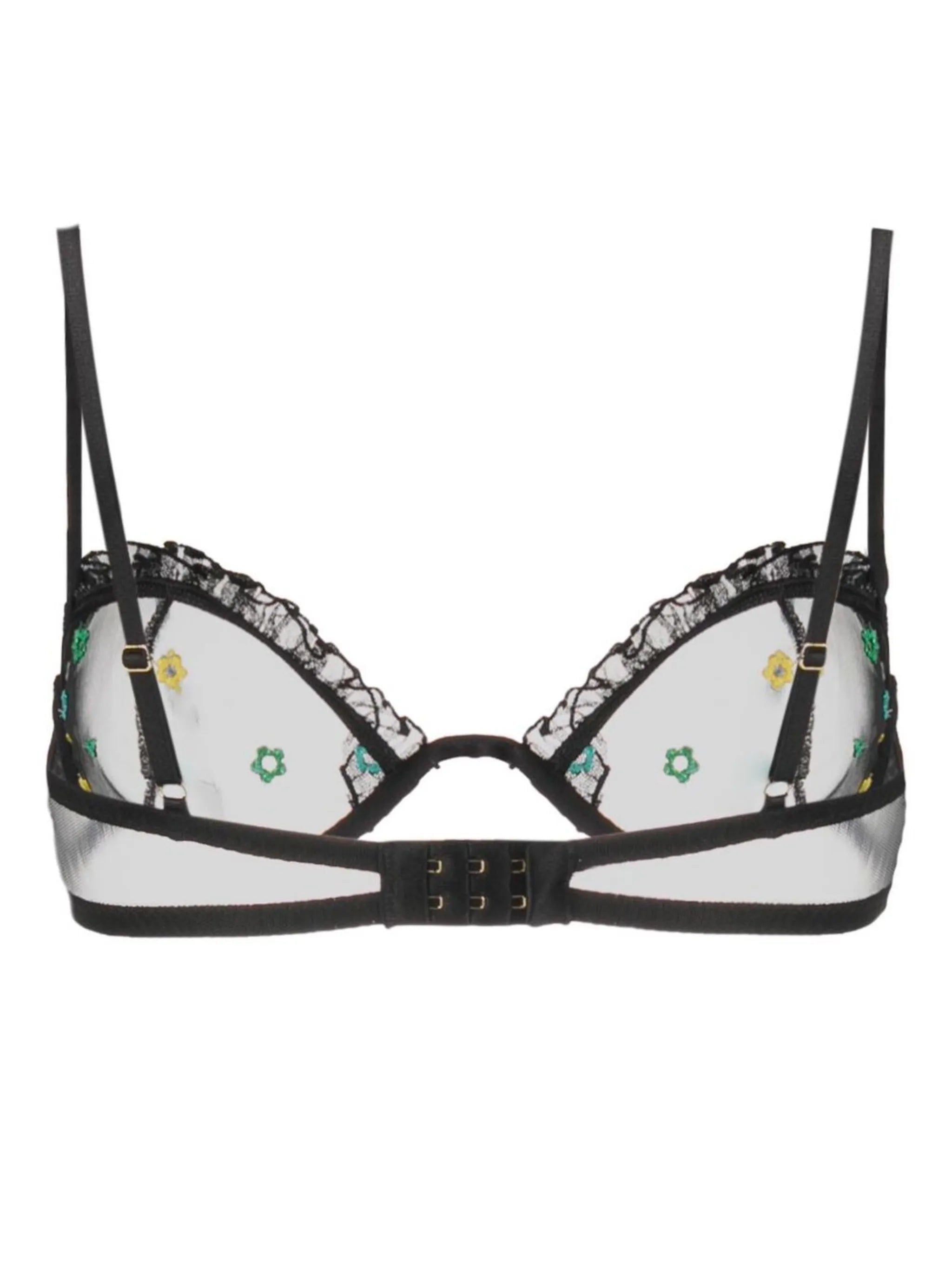 ruffled-detail underwire bra