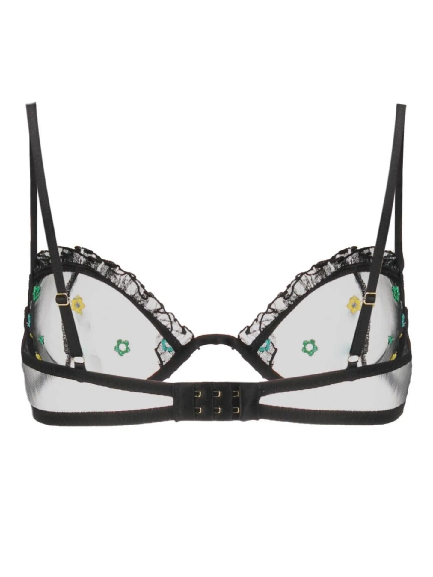 ruffled-detail underwire bra