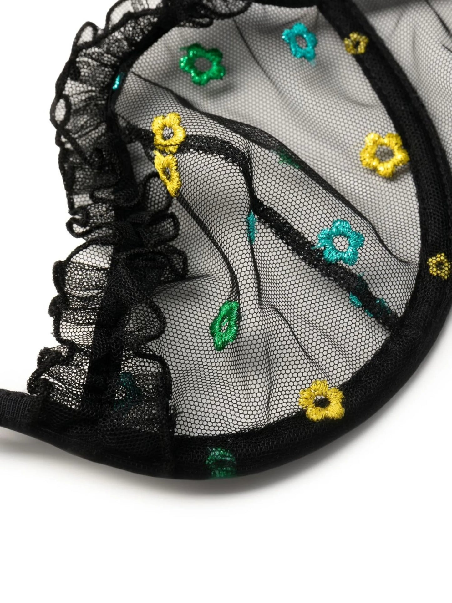 ruffled-detail underwire bra