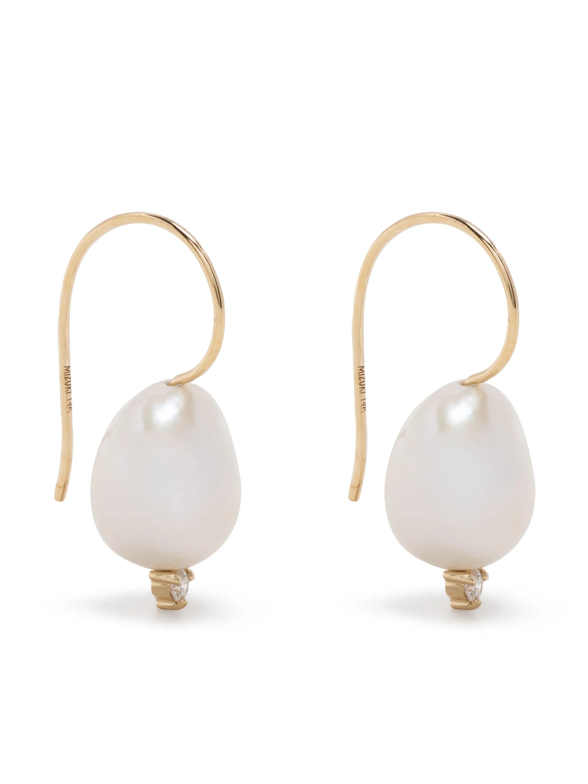 14kt yellow gold Sea of Beauty pearl and diamond earrings