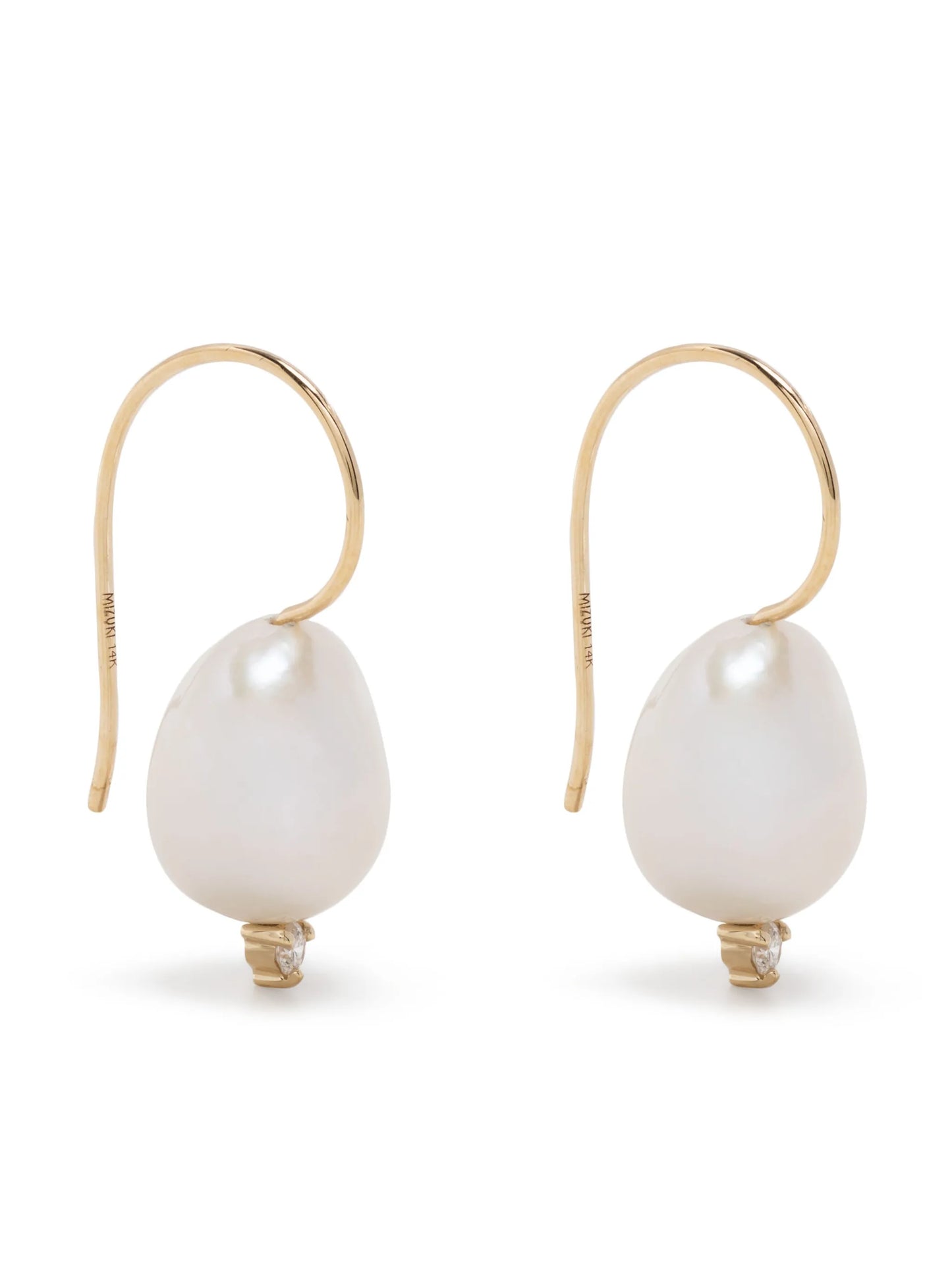 14kt yellow gold Sea of Beauty pearl and diamond earrings