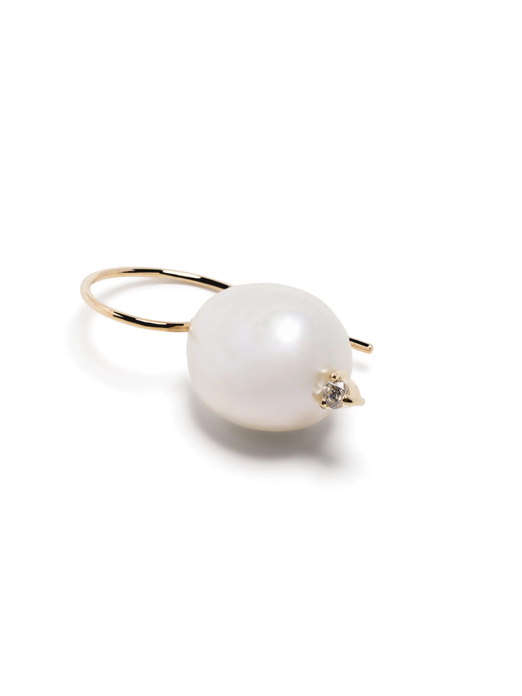 14kt yellow gold Sea of Beauty pearl and diamond earrings