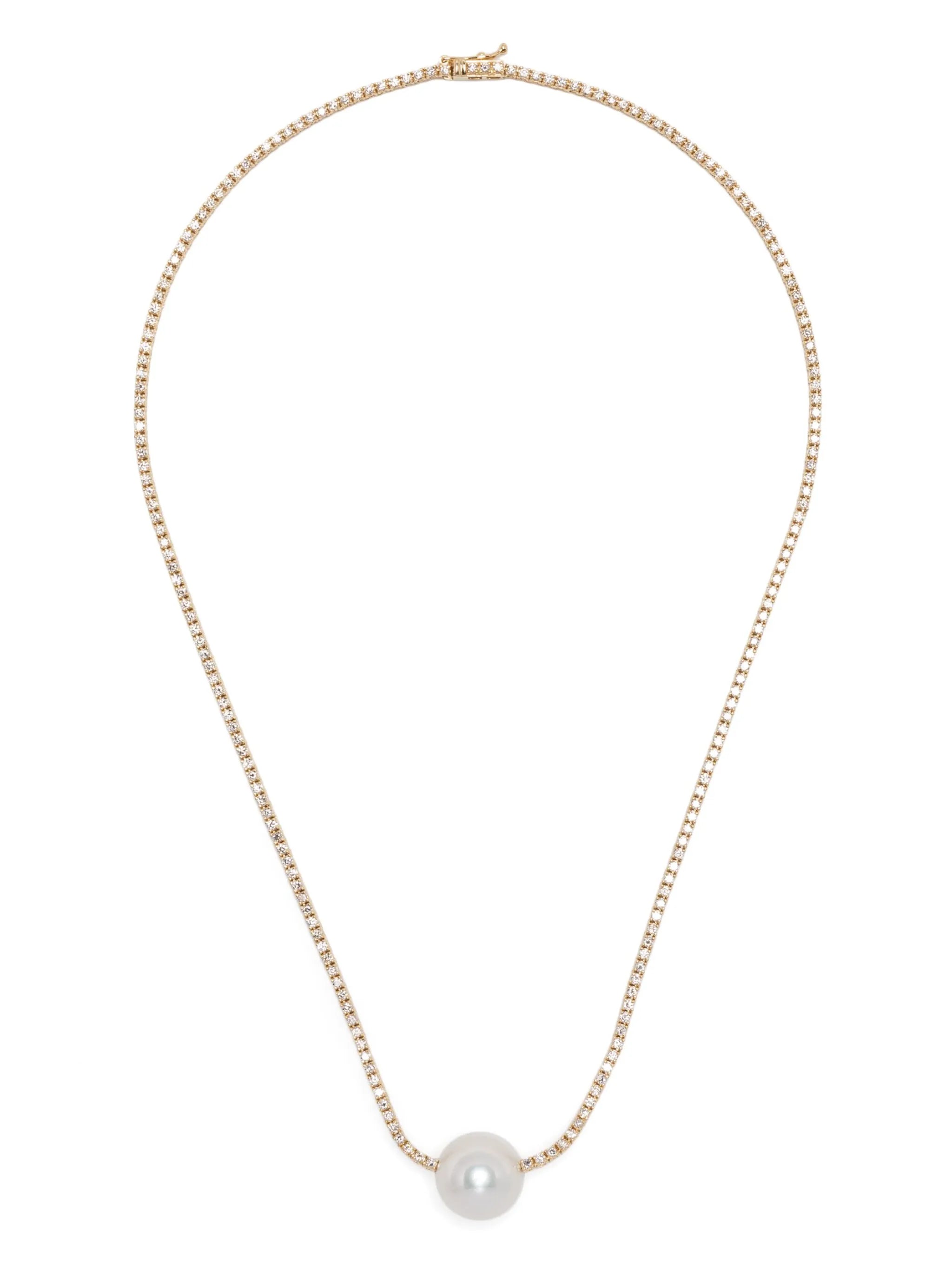 18kt yellow gold pearl and diamond necklace
