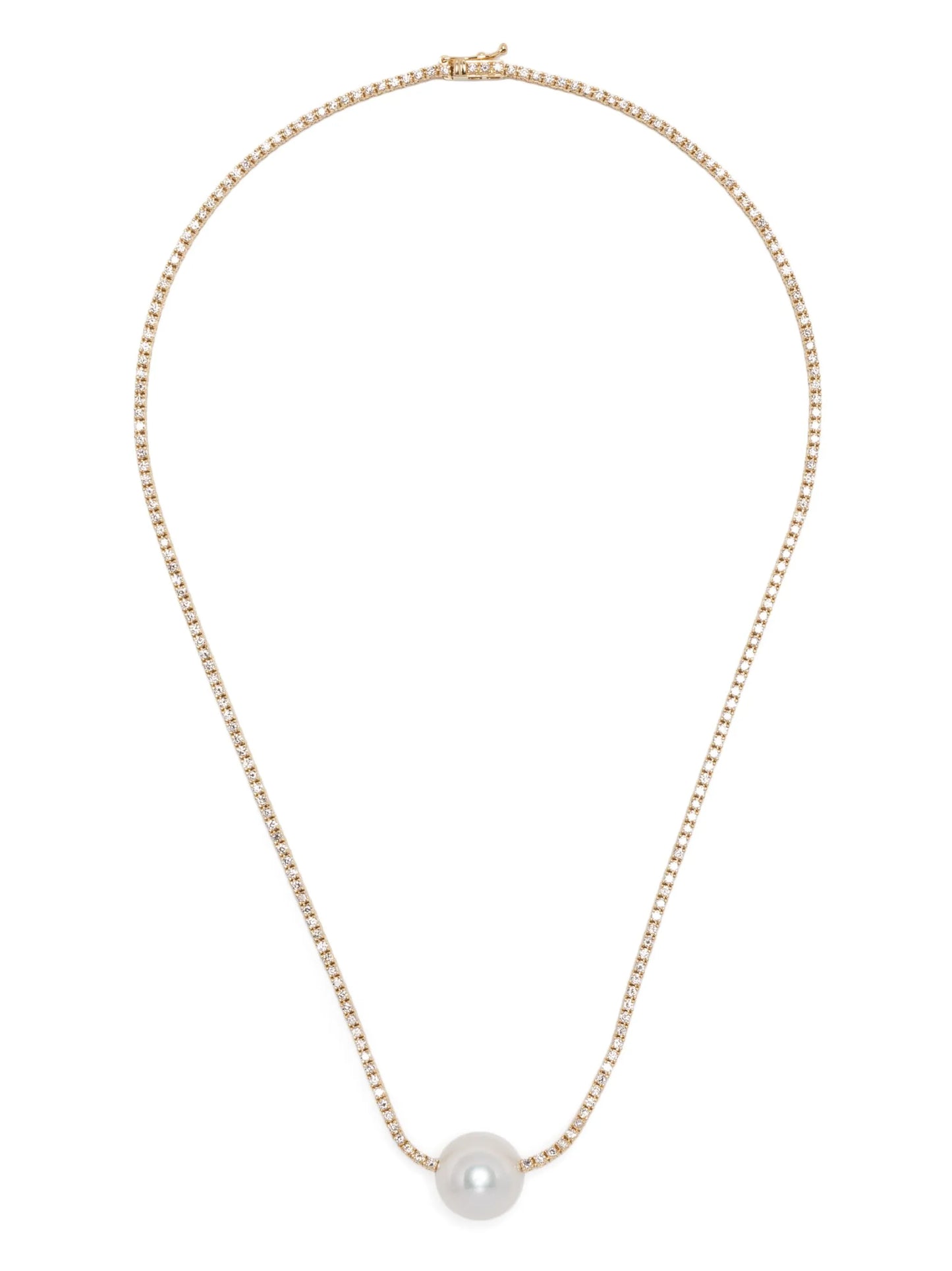 18kt yellow gold pearl and diamond necklace