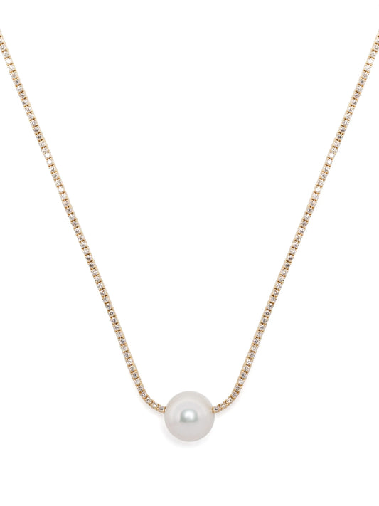18kt yellow gold pearl and diamond necklace