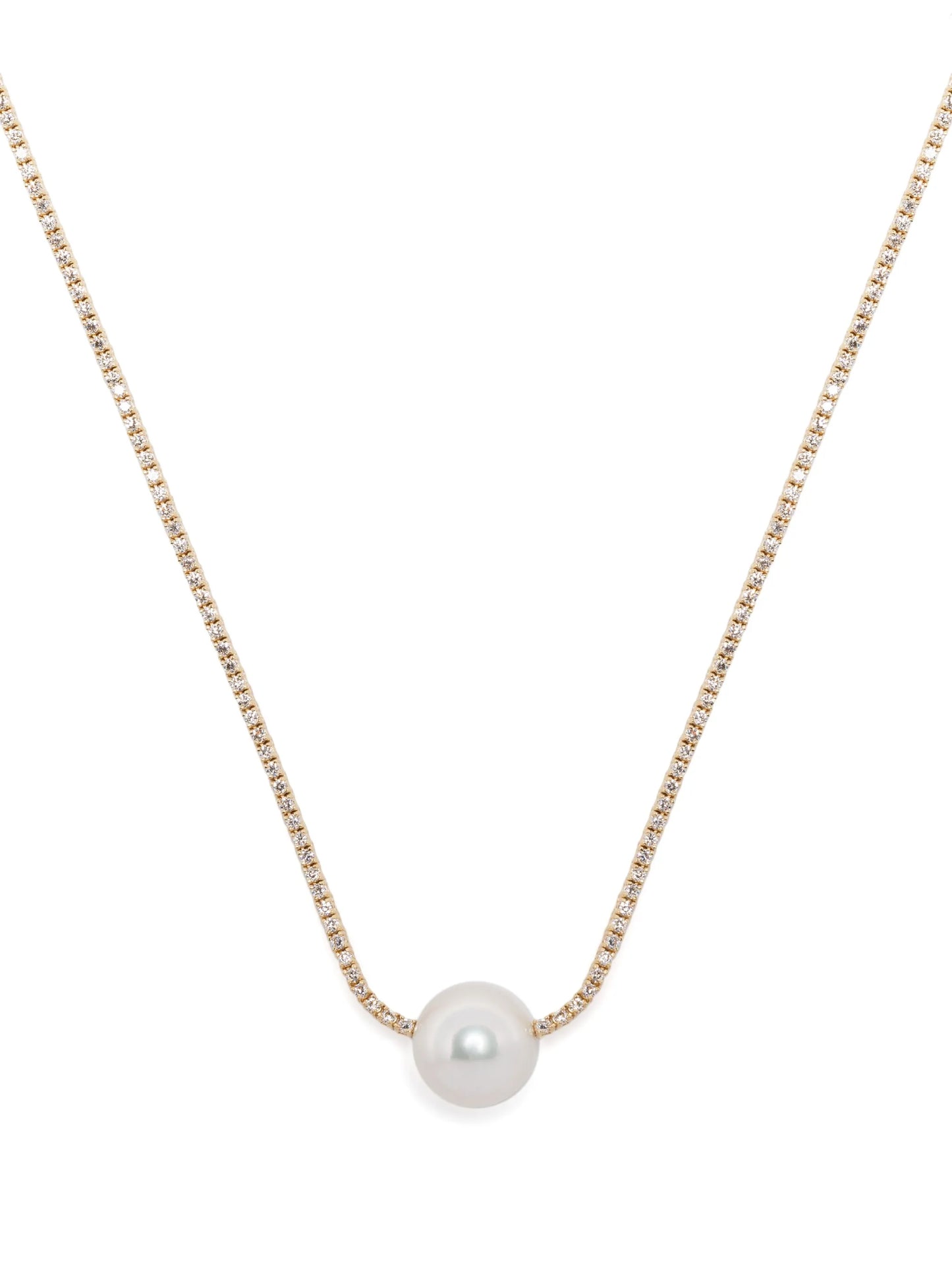 18kt yellow gold pearl and diamond necklace