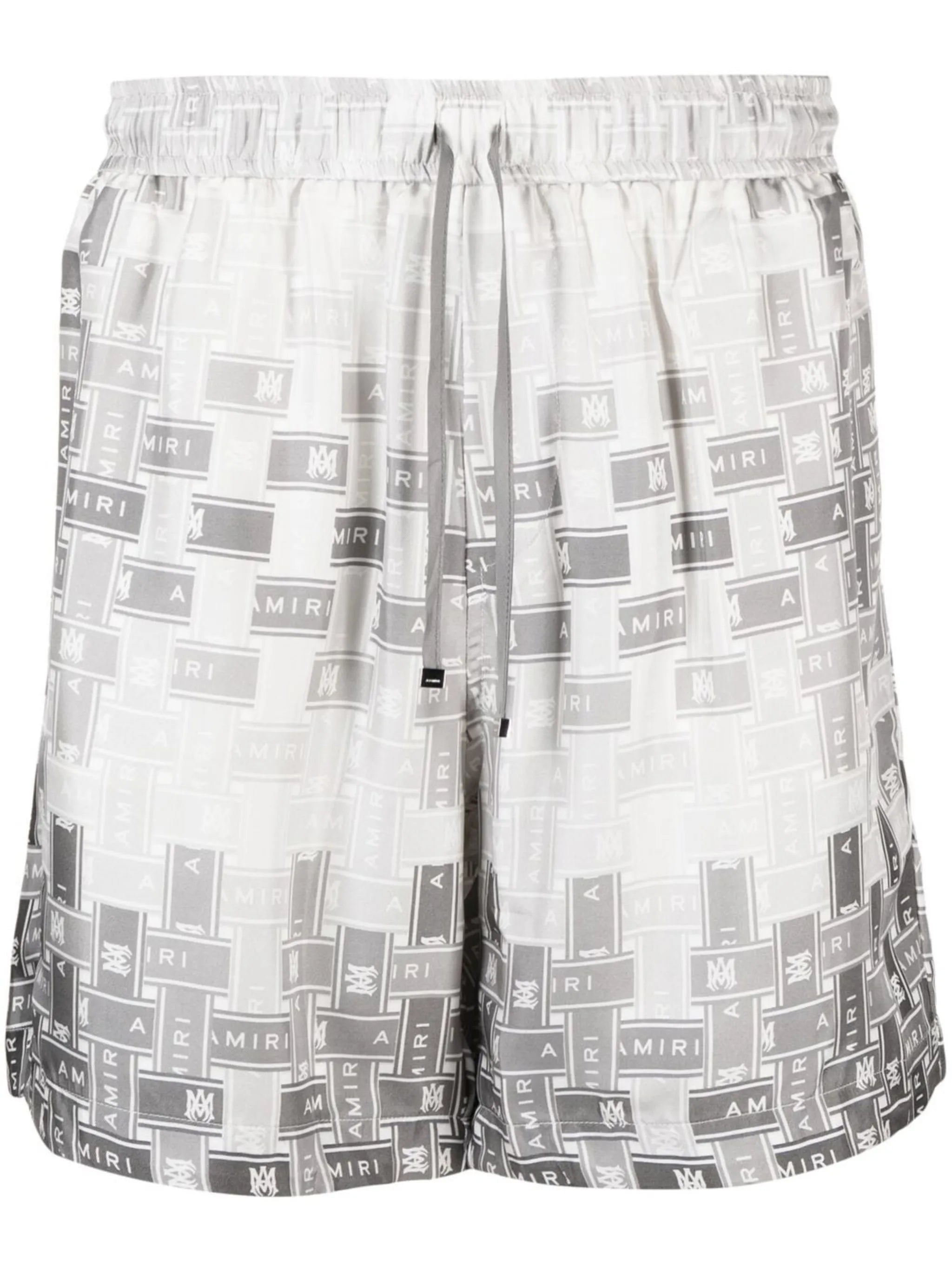 pattern-logo-printed silk shorts