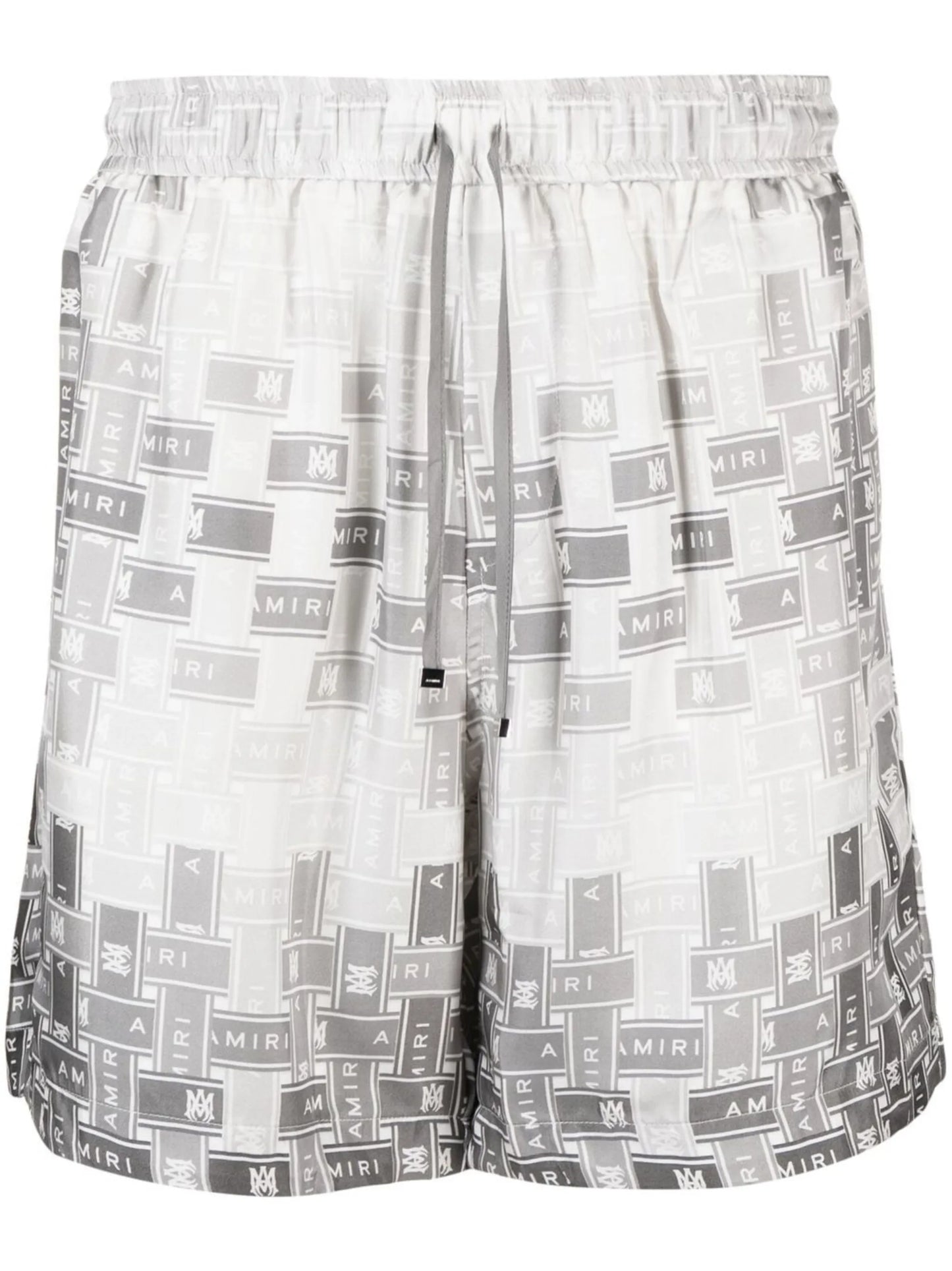 pattern-logo-printed silk shorts
