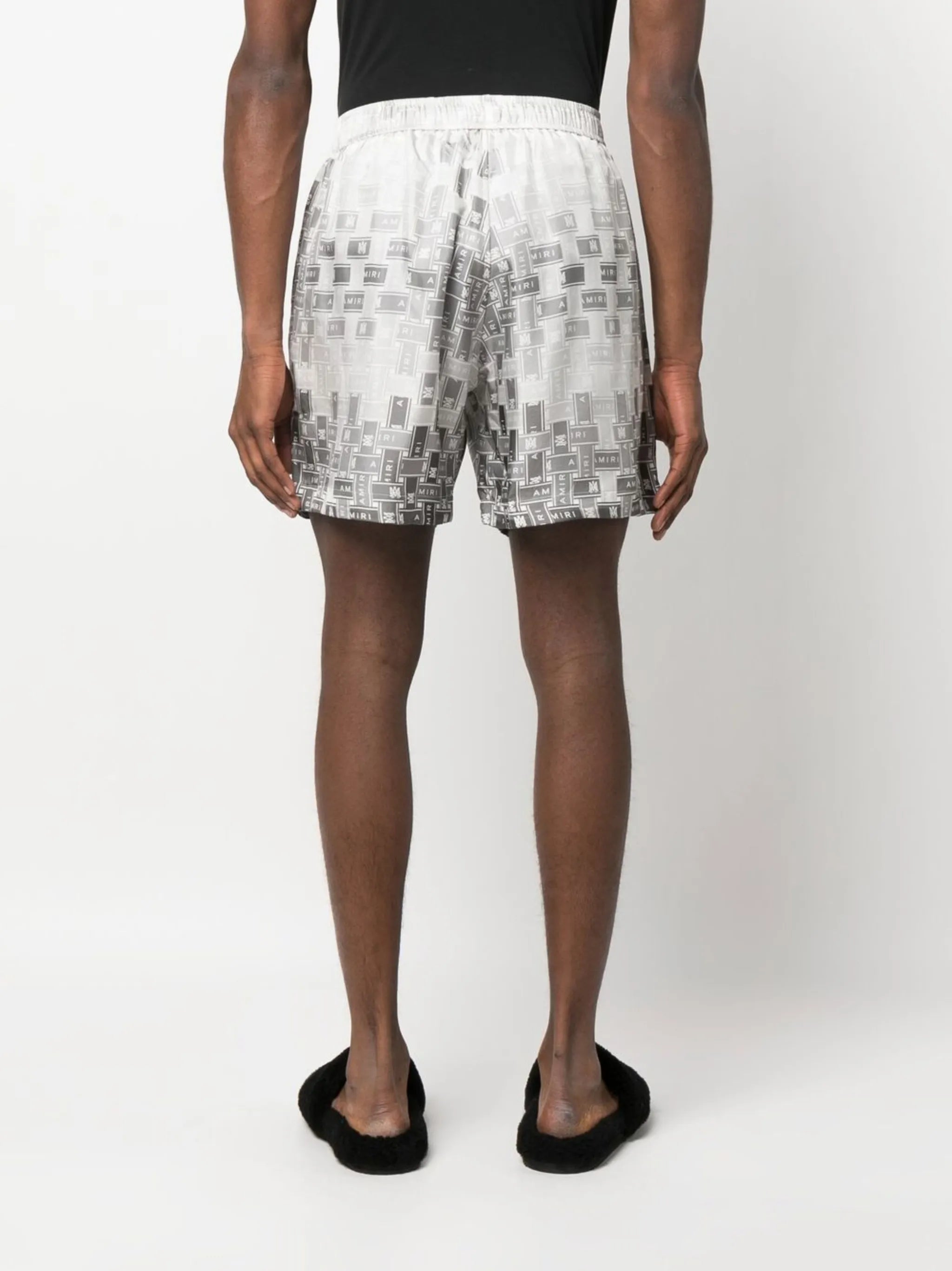 pattern-logo-printed silk shorts