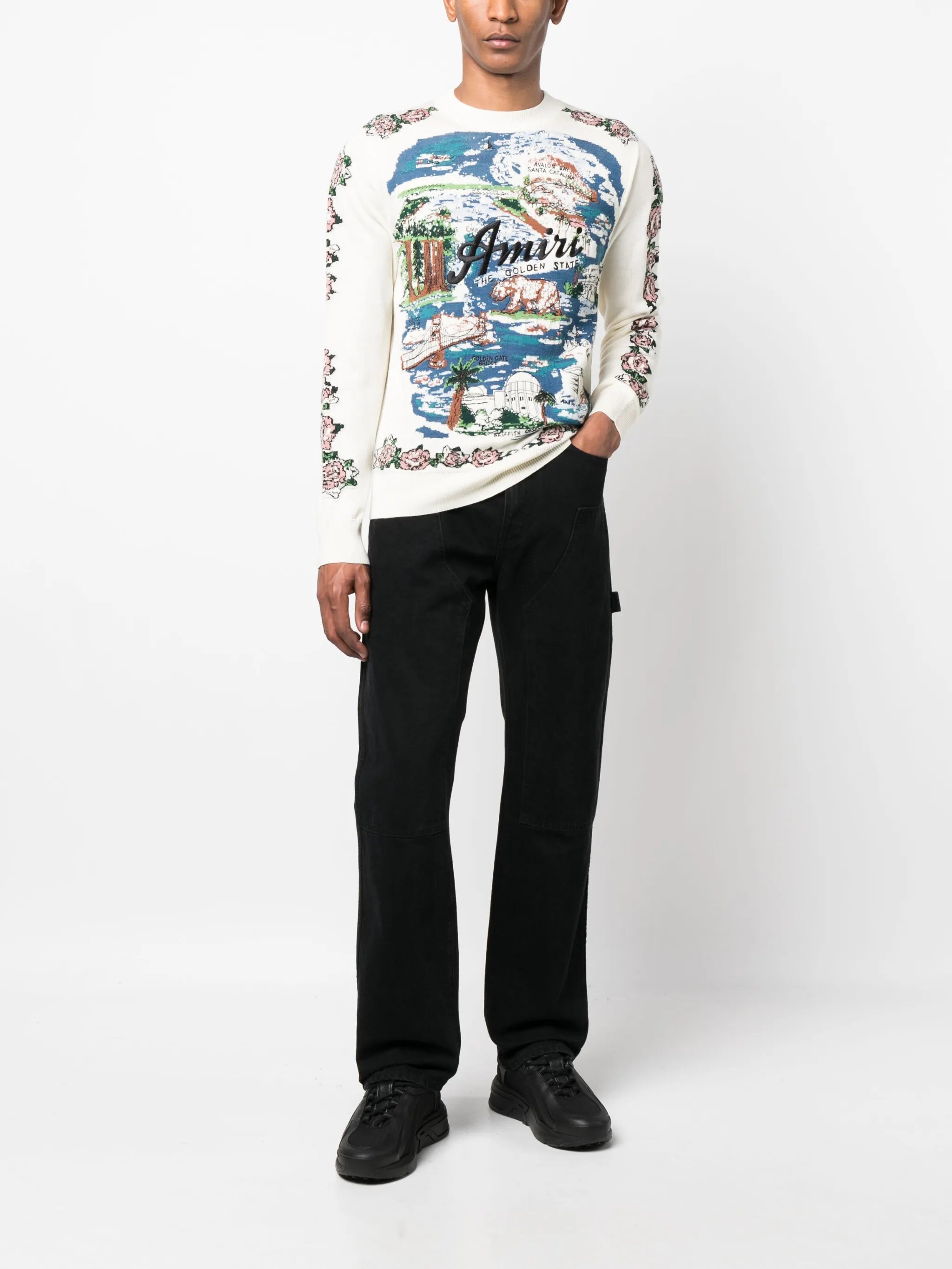 Aloha Landscape wool-blend jumper