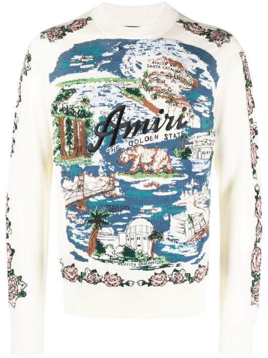Aloha Landscape wool-blend jumper