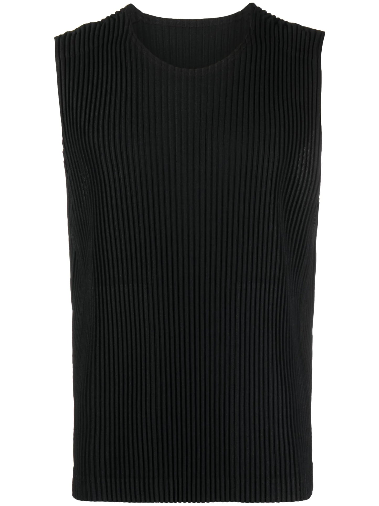 sleeveless pleated T-shirt