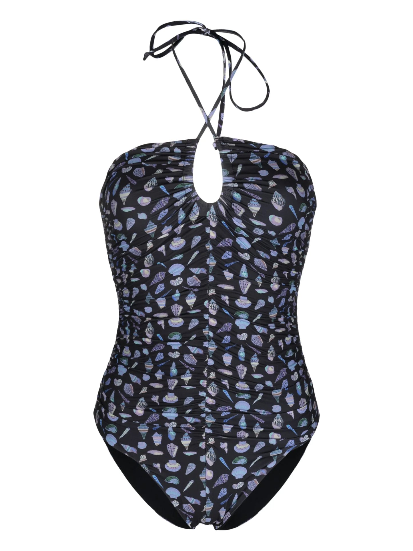 graphic-print ruched-detail swimsuit