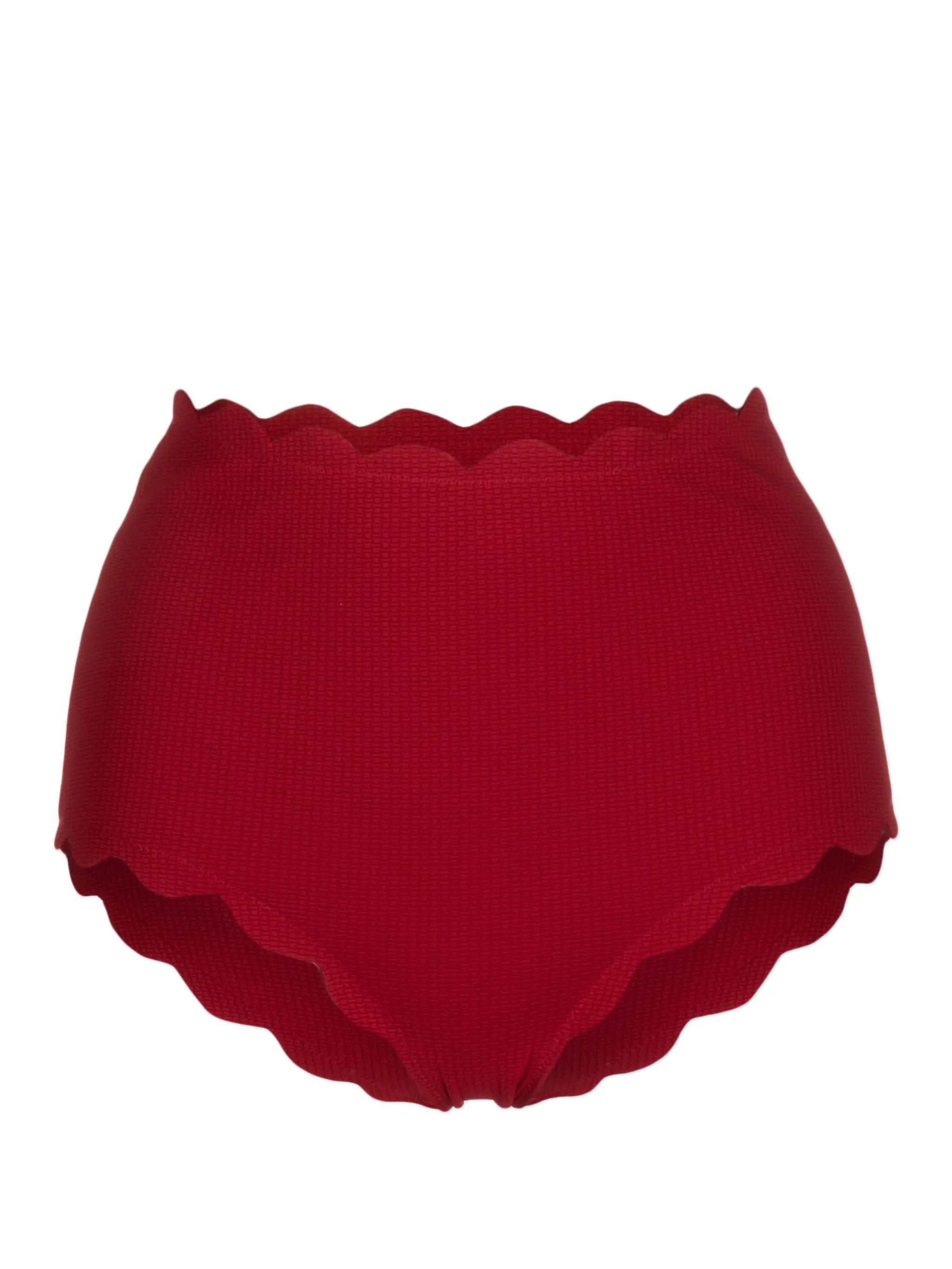 shell-print high-waisted bikini bottoms