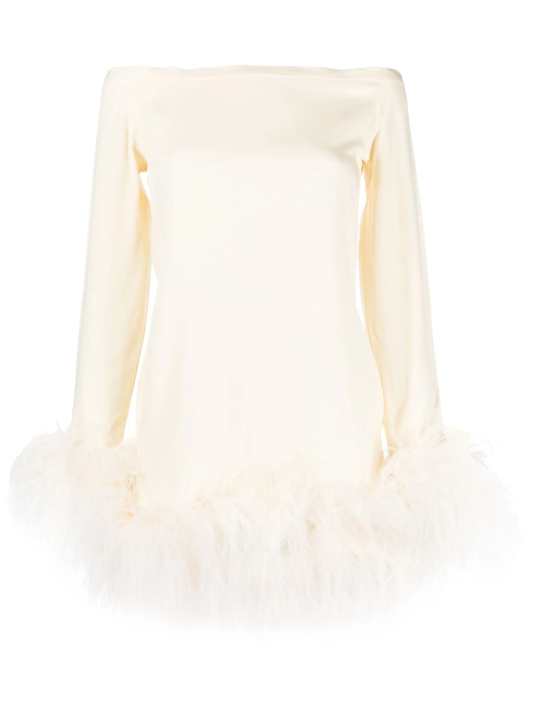 Kika feather-trimmed minidress