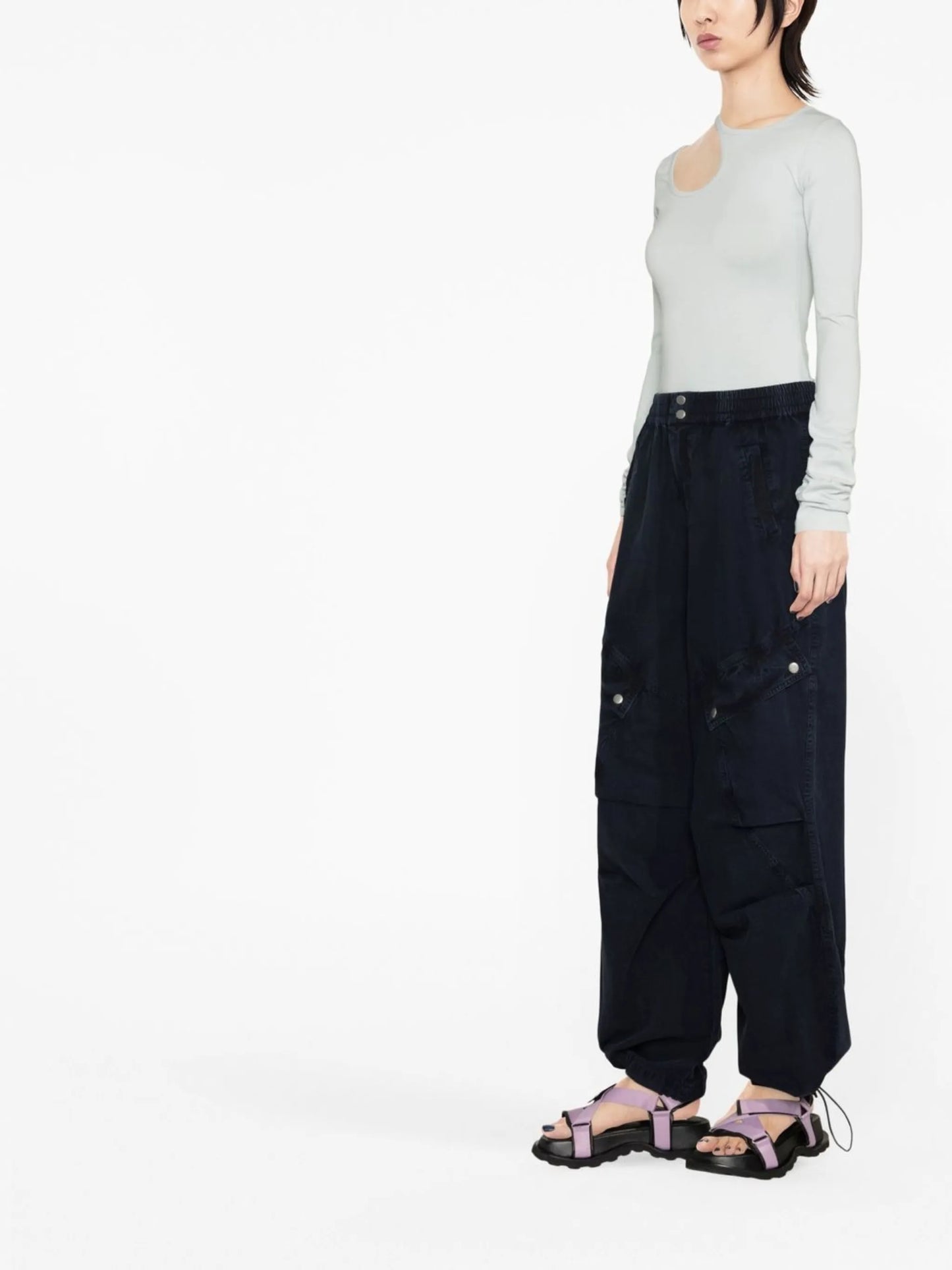 Nyla elasticated-waist cargo trousers