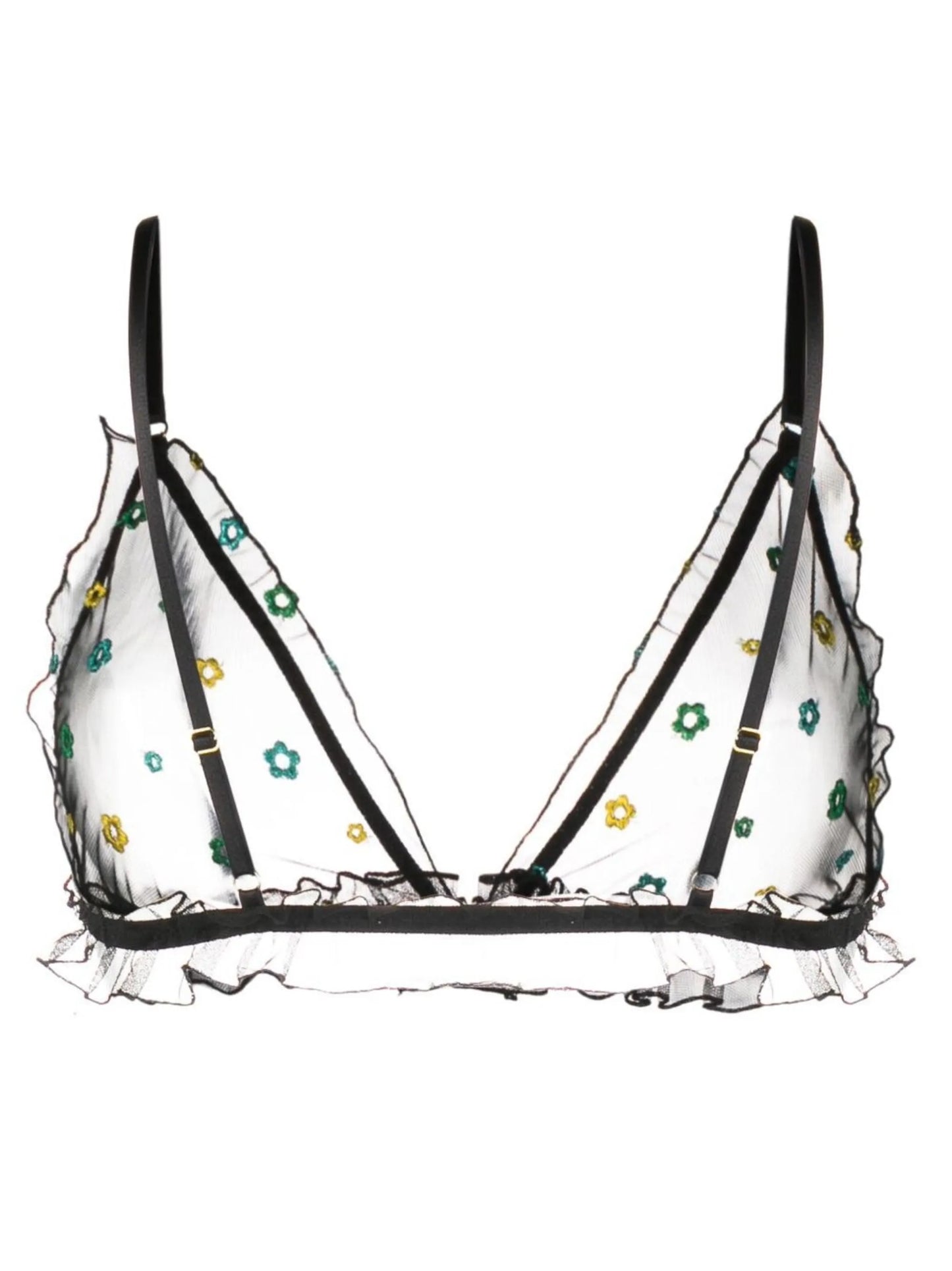 embroidered triangle bra