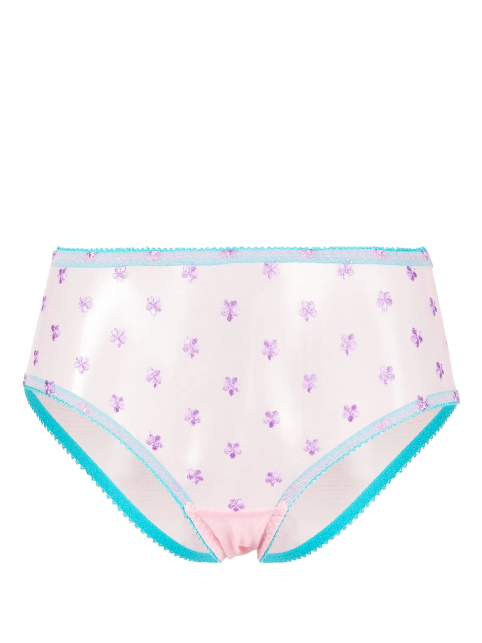 Beth floral-embroidered briefs