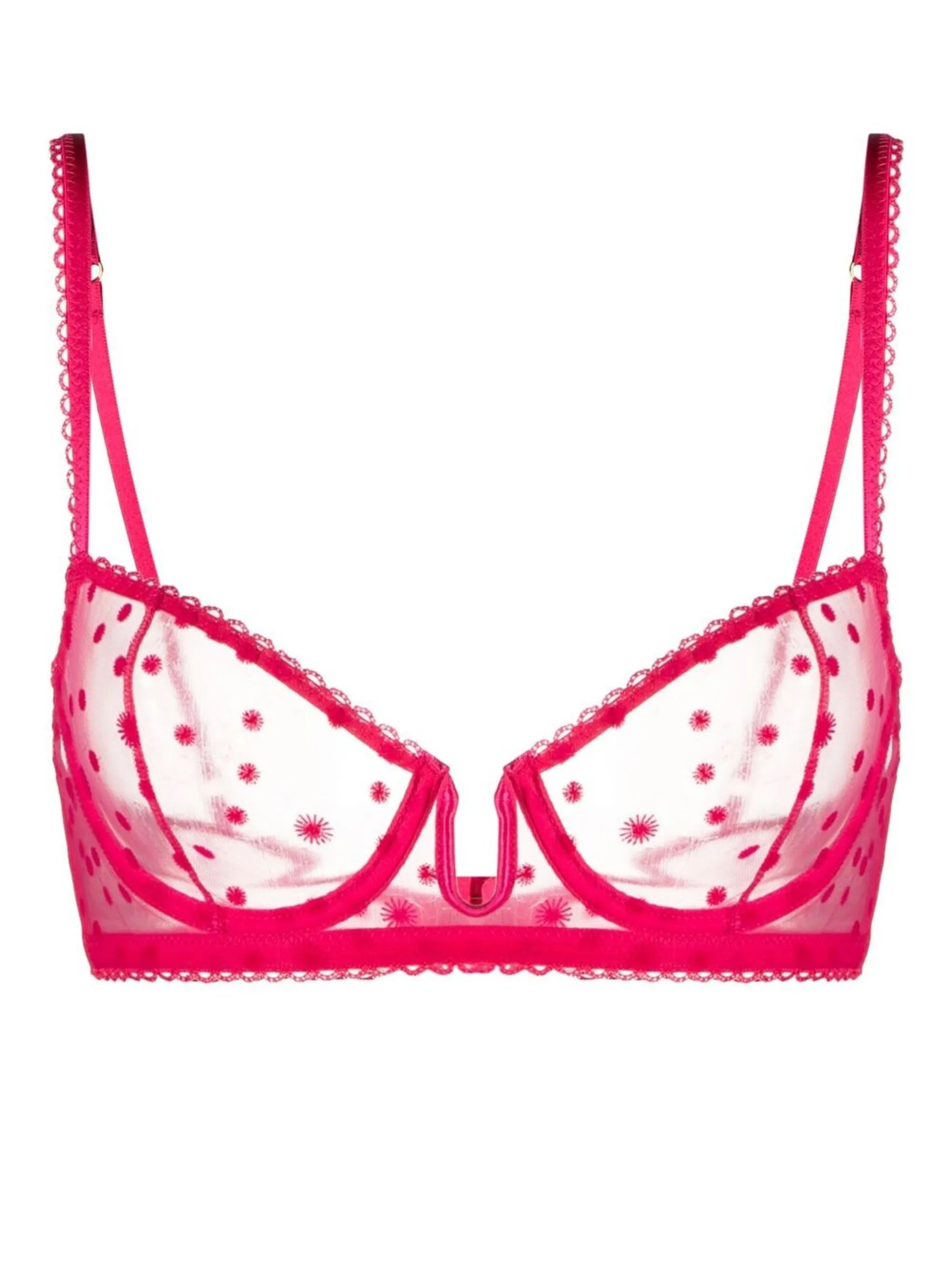 embroidered U-shaped underwire bra