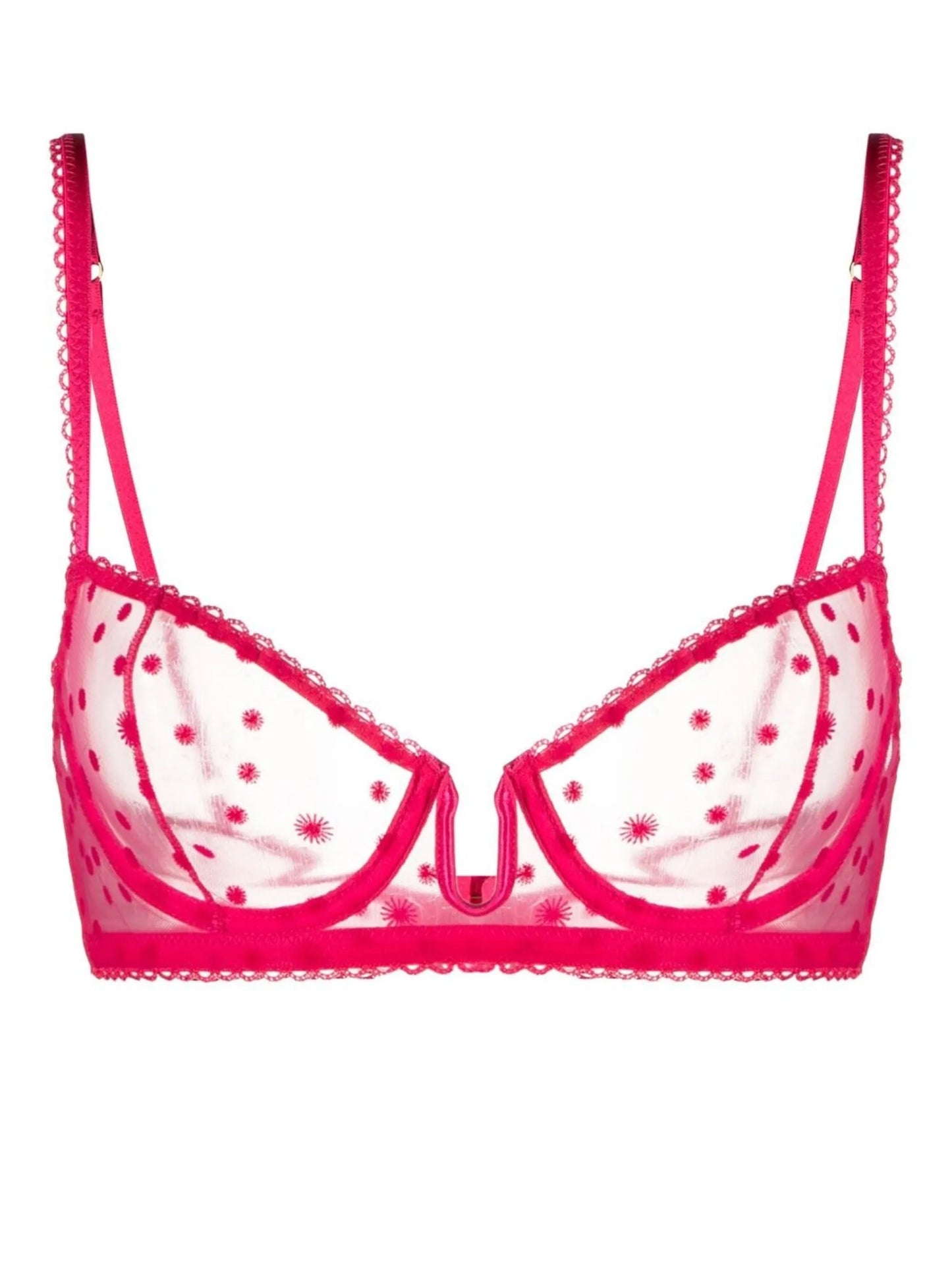 embroidered U-shaped underwire bra