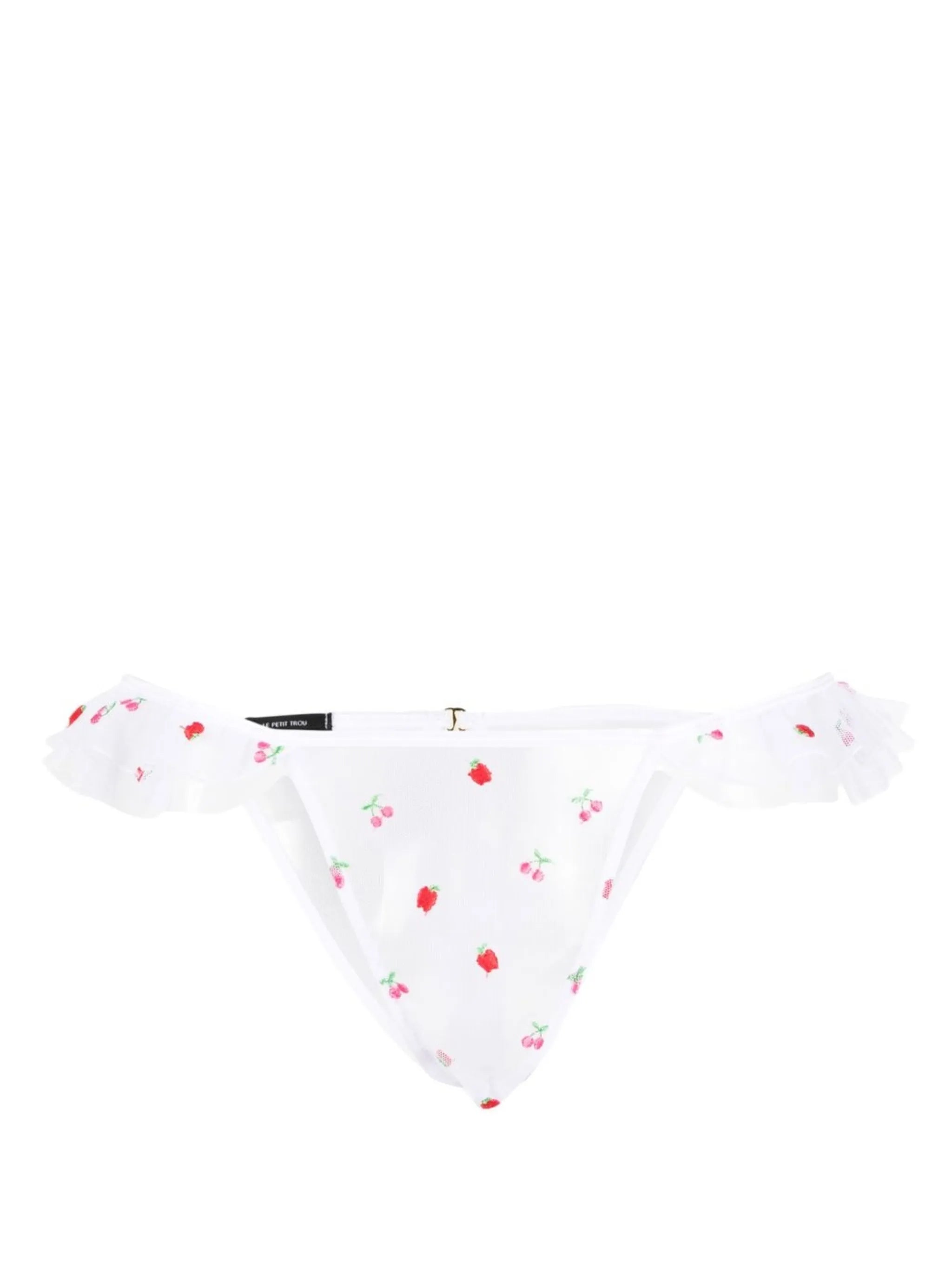 fruit-embroidered frilled brief
