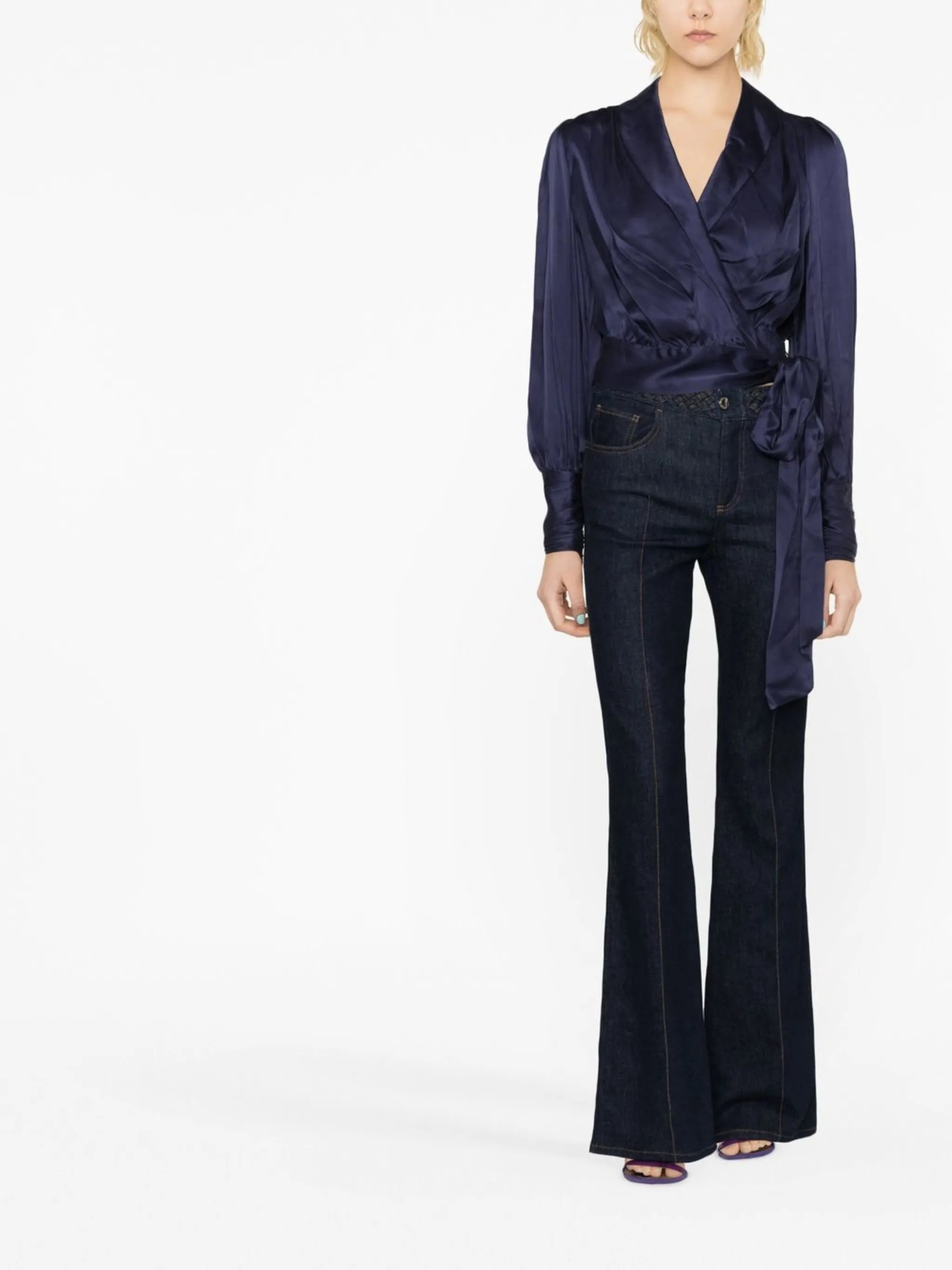 silk wrap blouse
