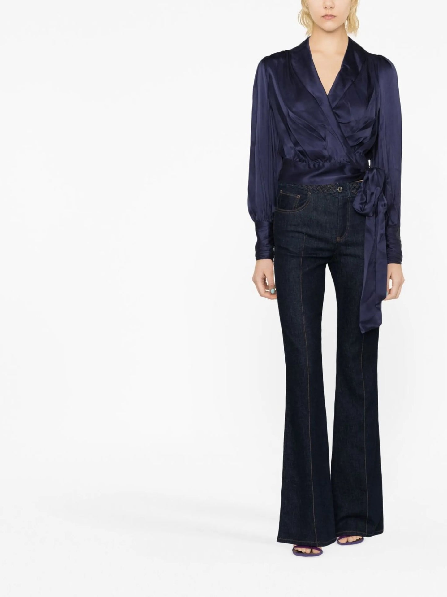 silk wrap blouse