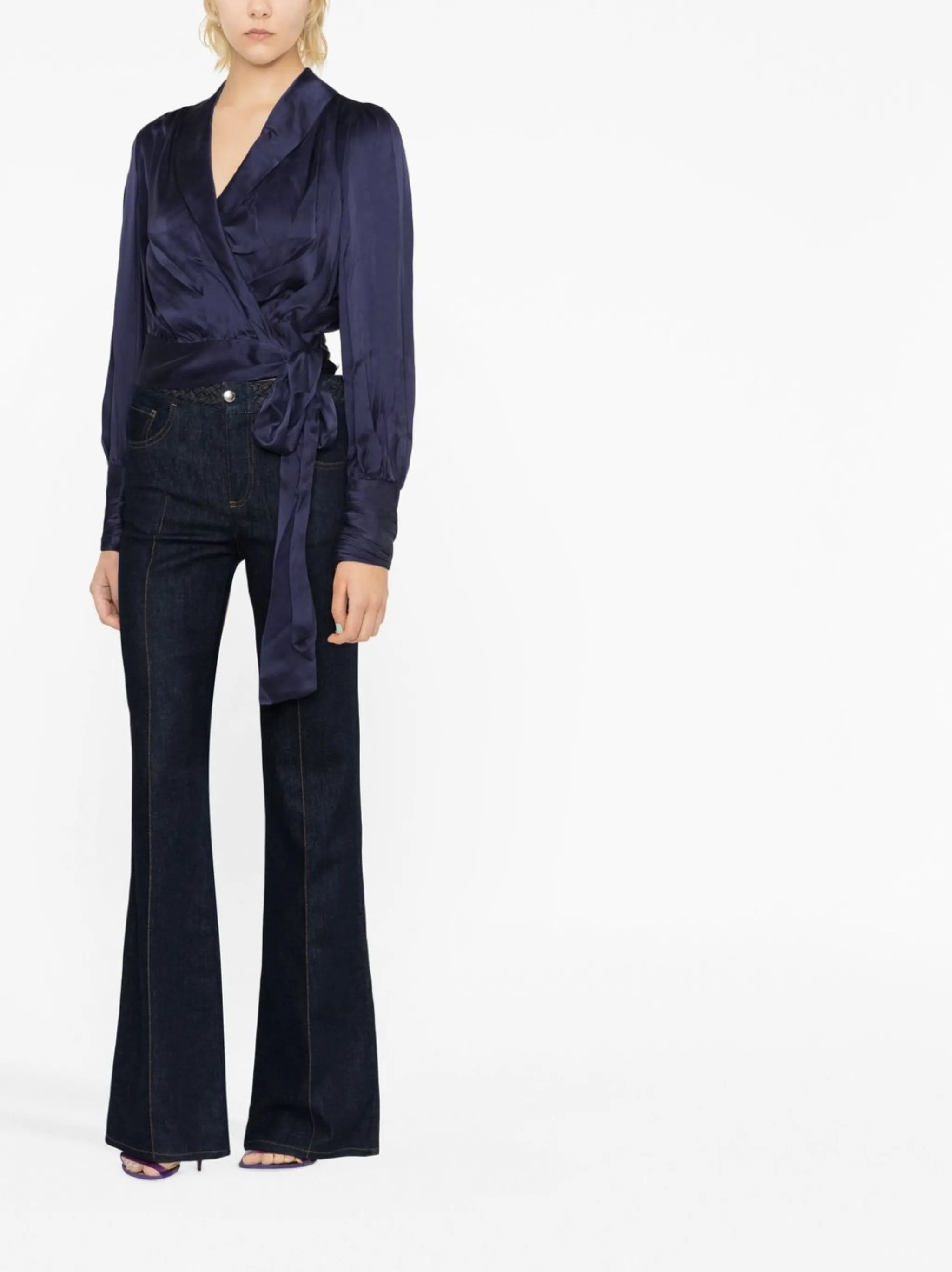 silk wrap blouse