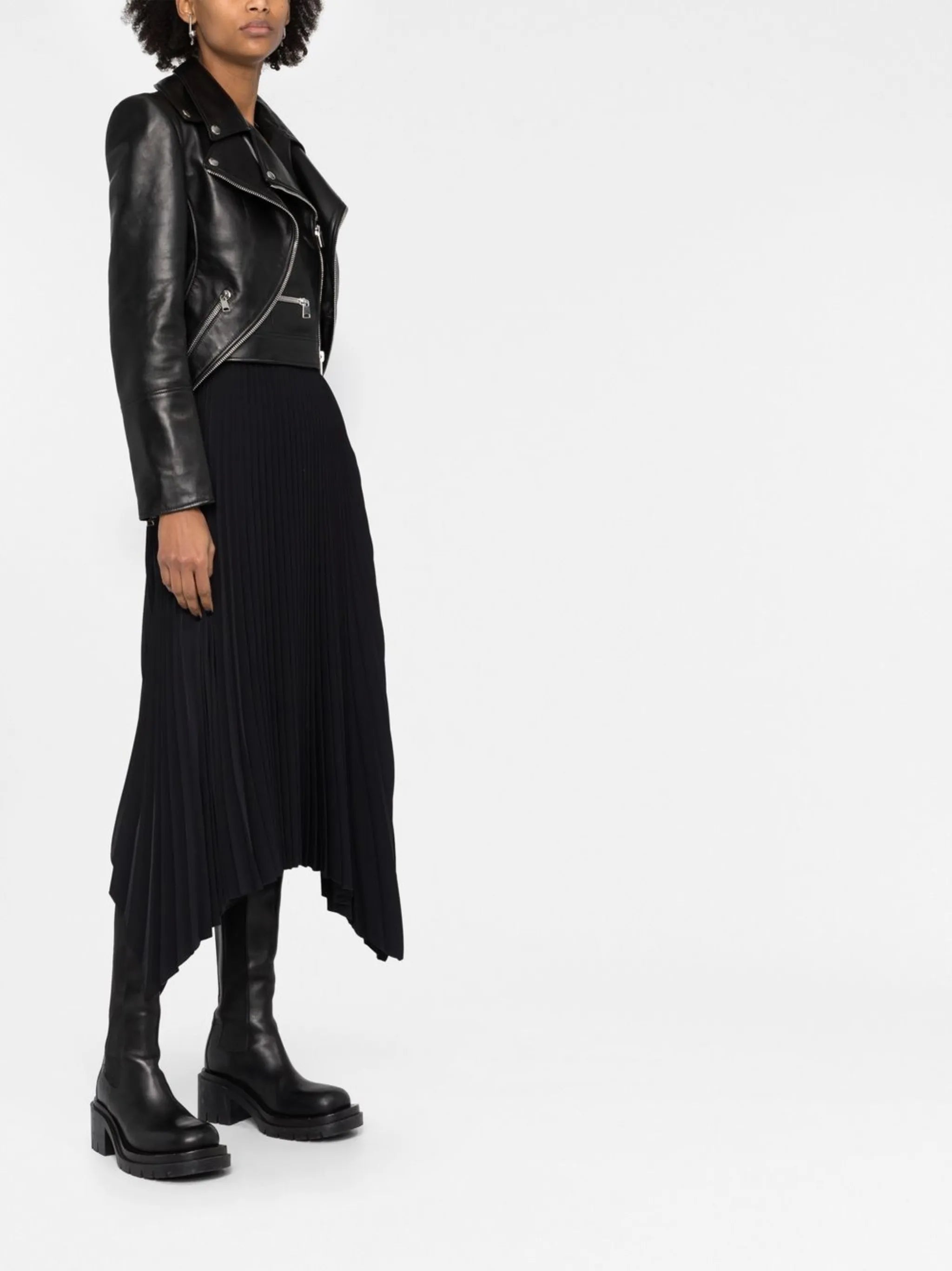 asymmetrical leather biker jacket