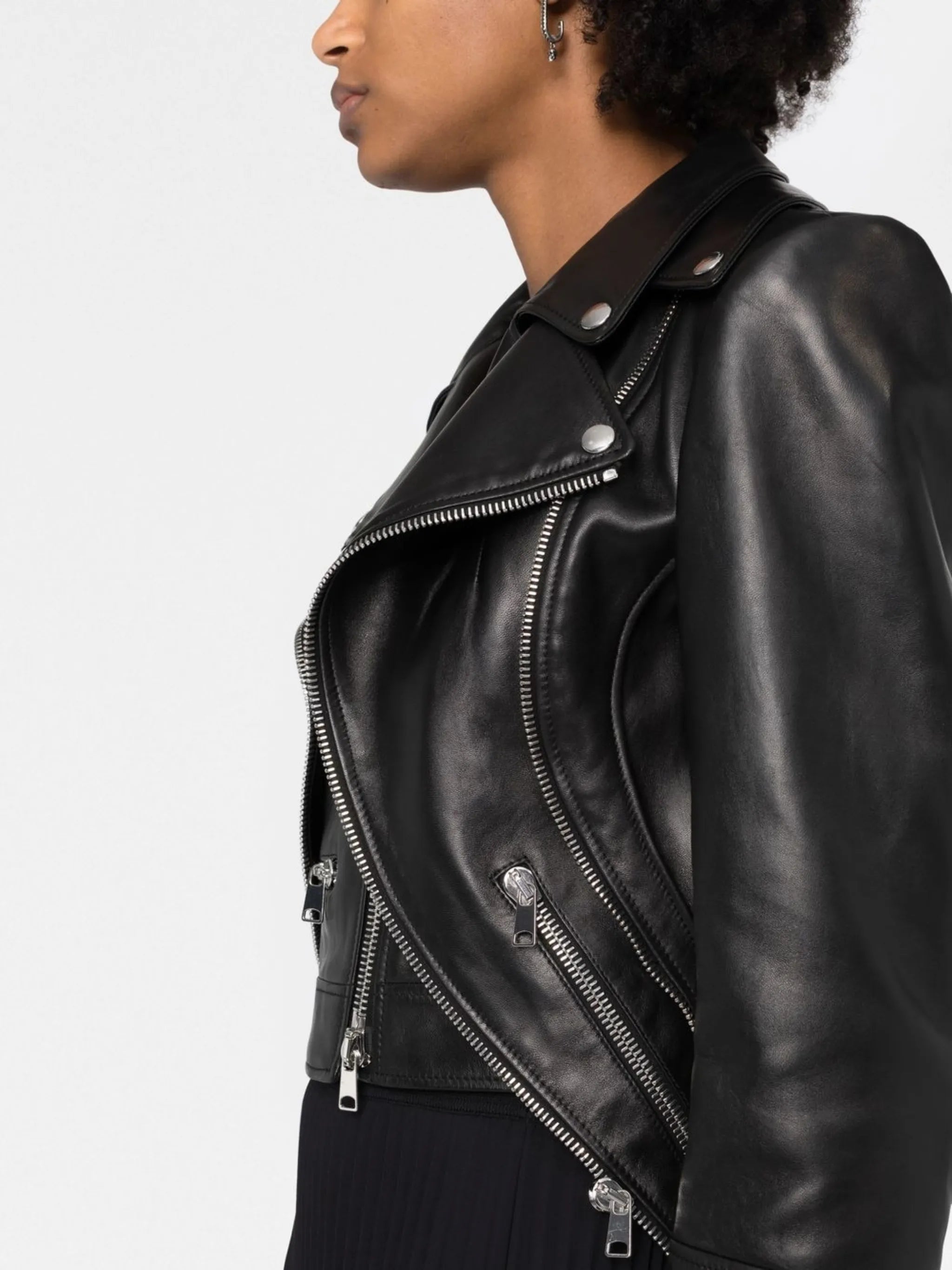 asymmetrical leather biker jacket