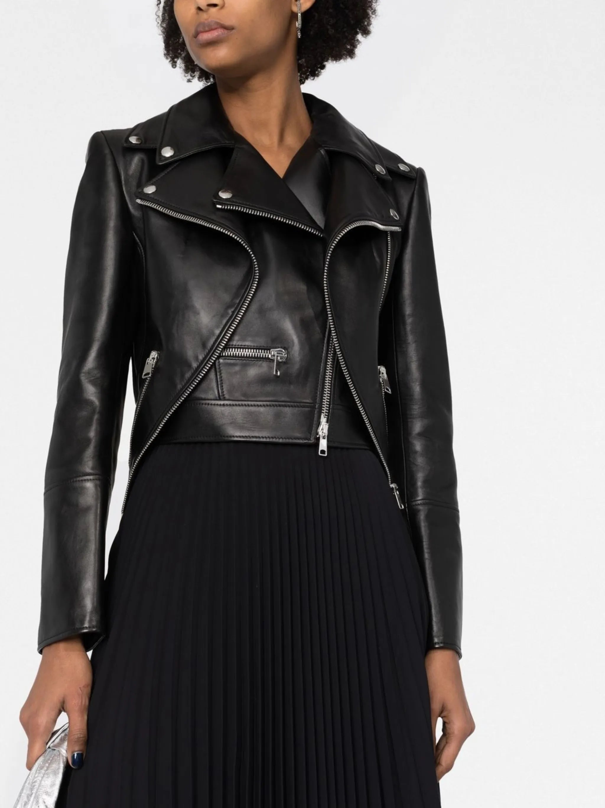asymmetrical leather biker jacket