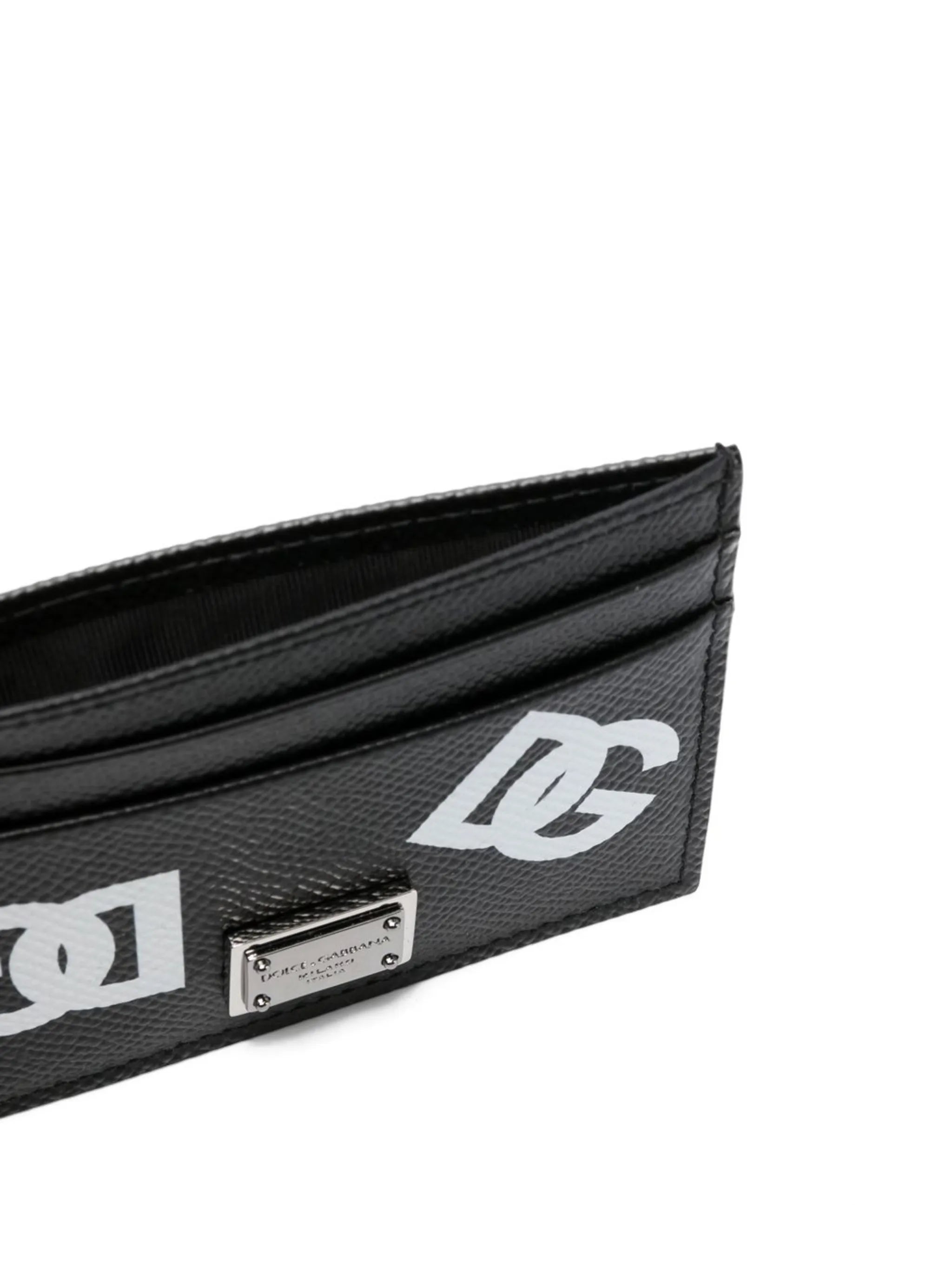logo print leather cardholder