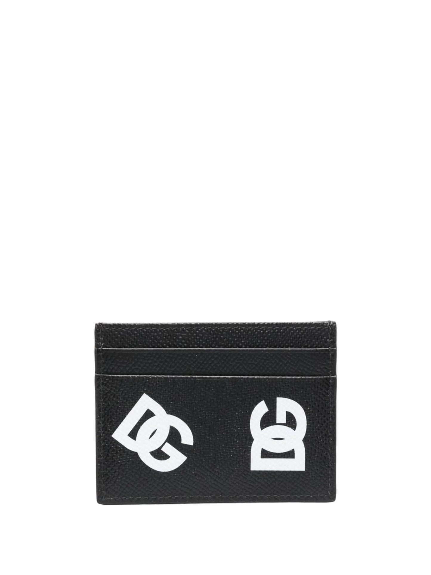 logo print leather cardholder