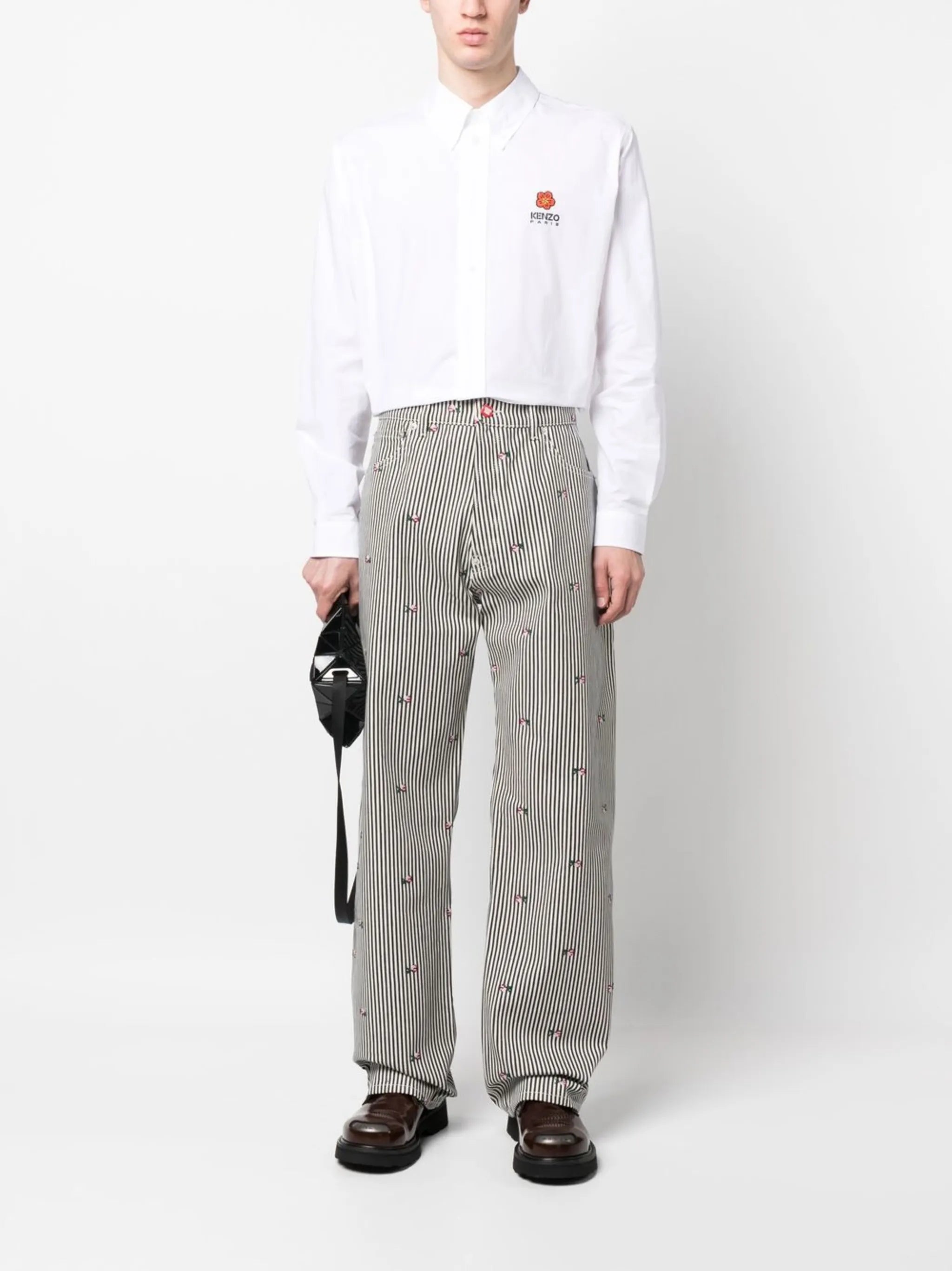 floral-print straight-leg jeans