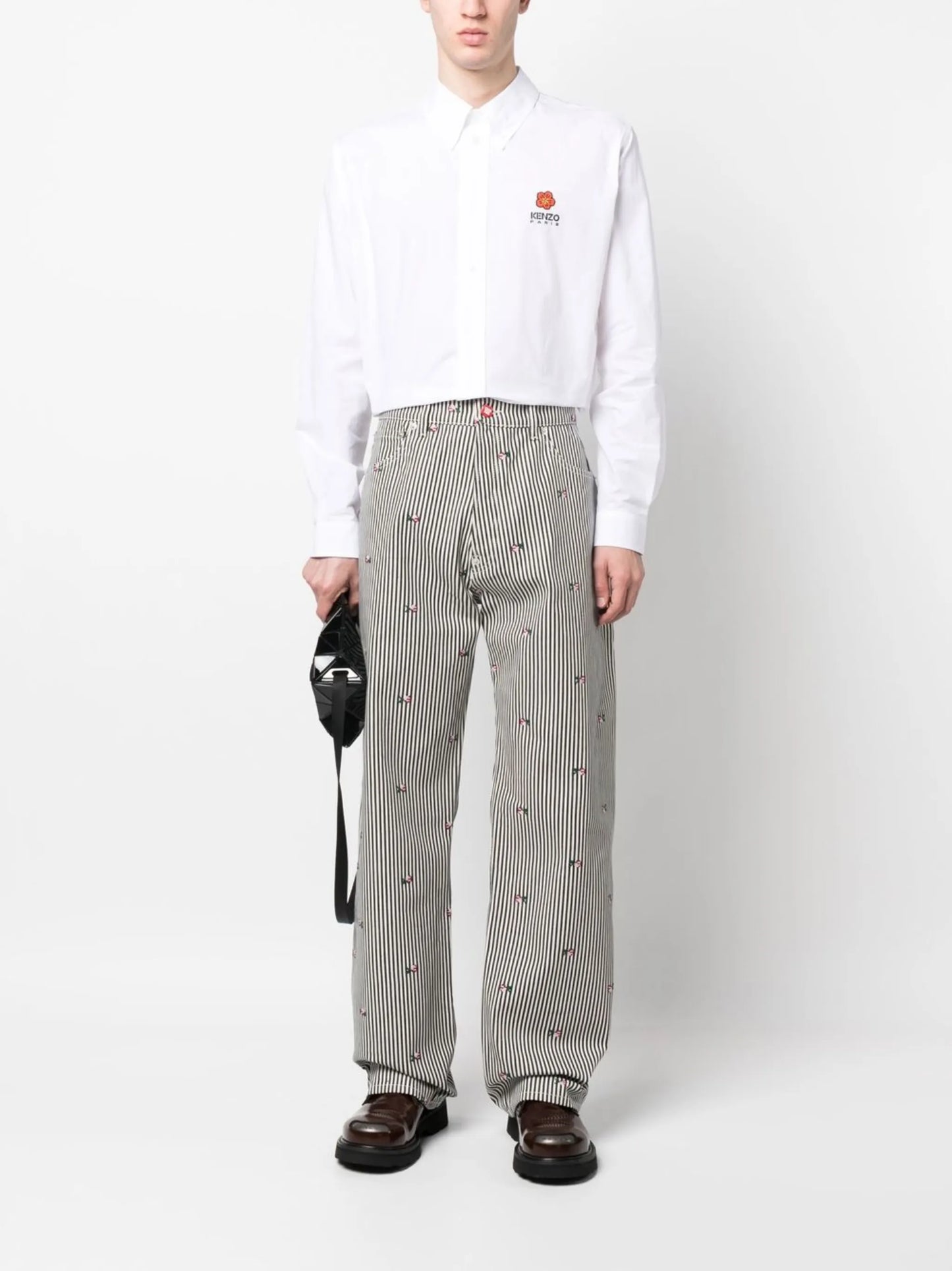 floral-print straight-leg jeans