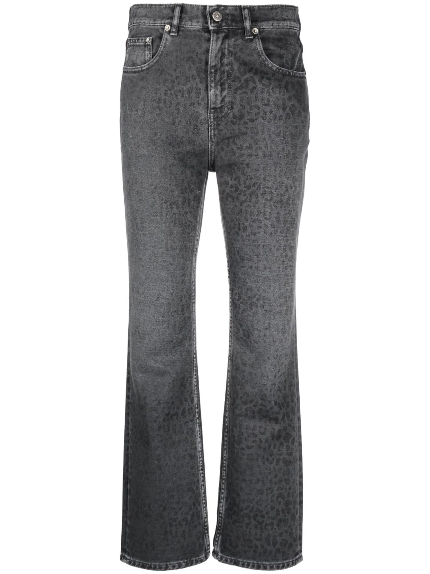 leopard-print cropped jeans