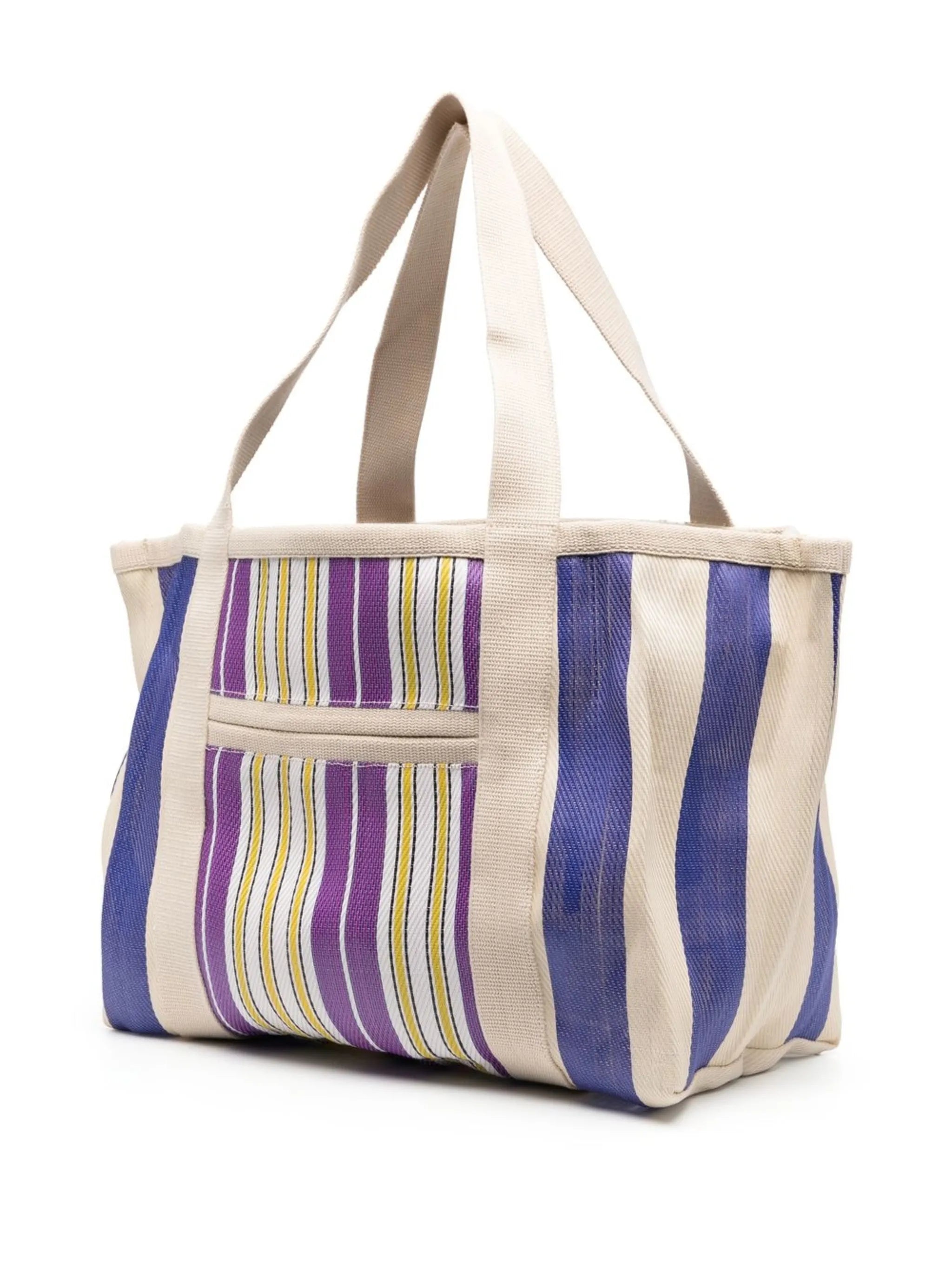 Darwen stripe pattern canvas tote bag
