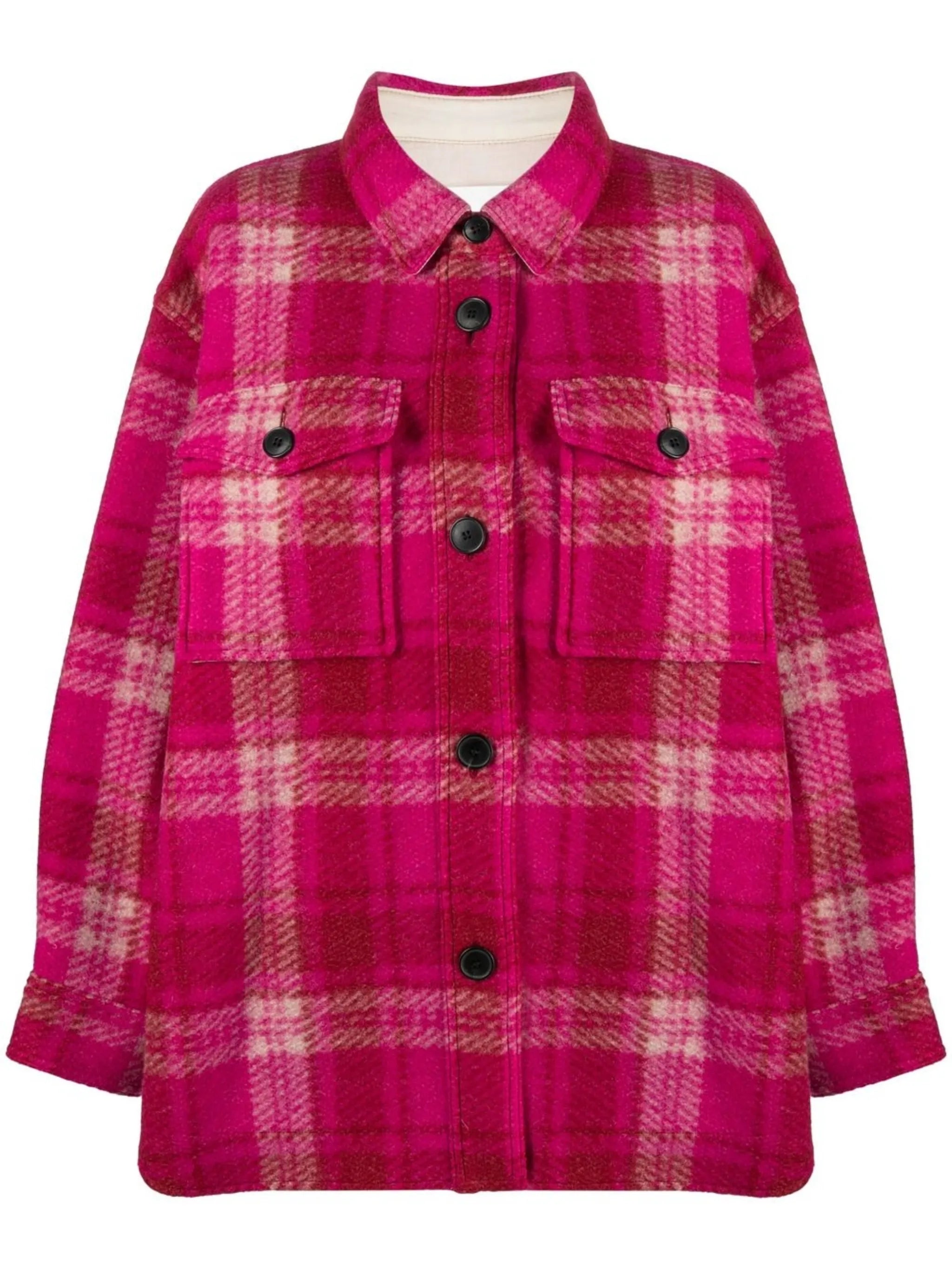 button-up checked jacket