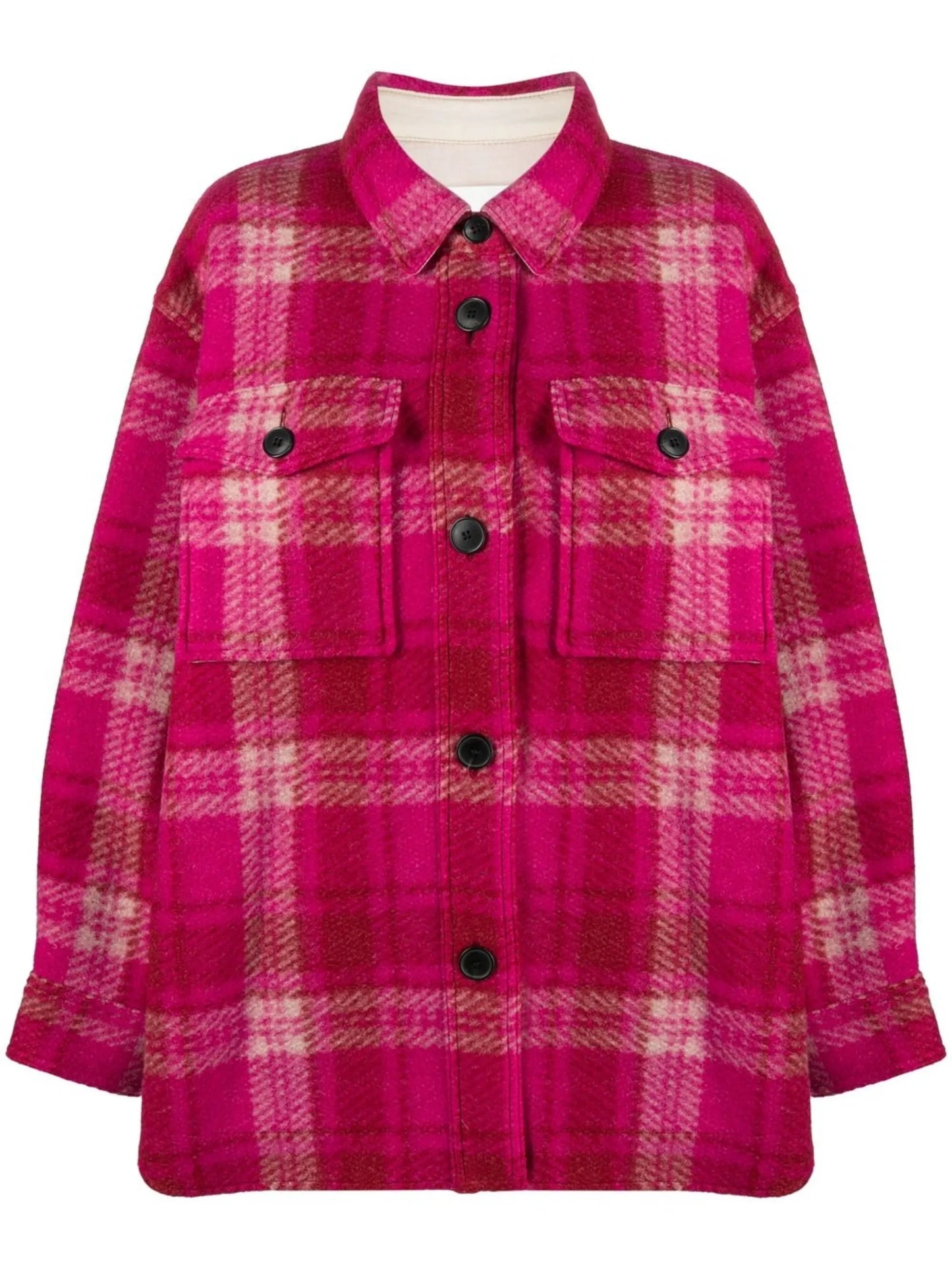 button-up checked jacket