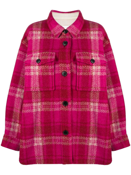 button-up checked jacket